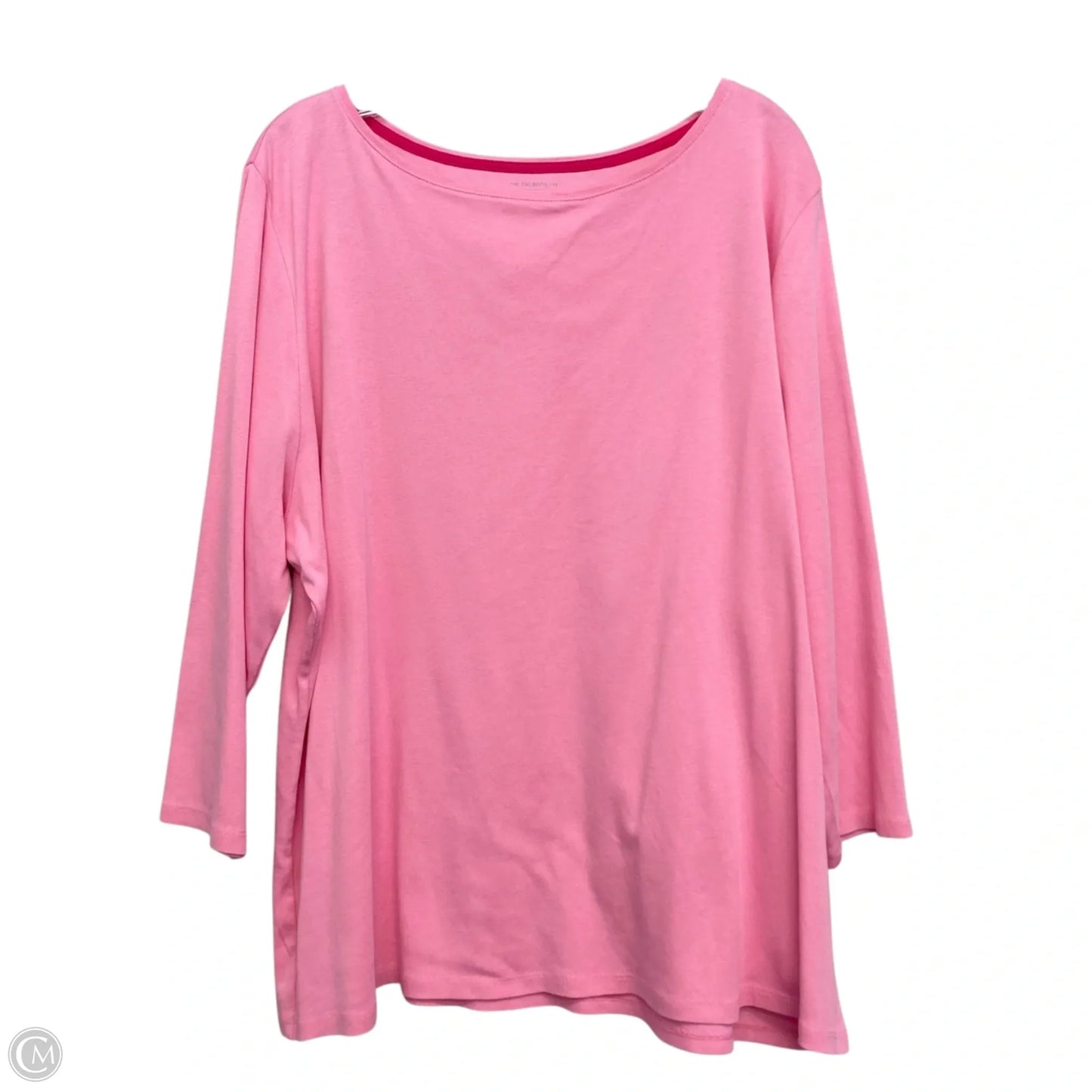 Top 3/4 Sleeve Basic By Talbots In Pink, Size: 3x