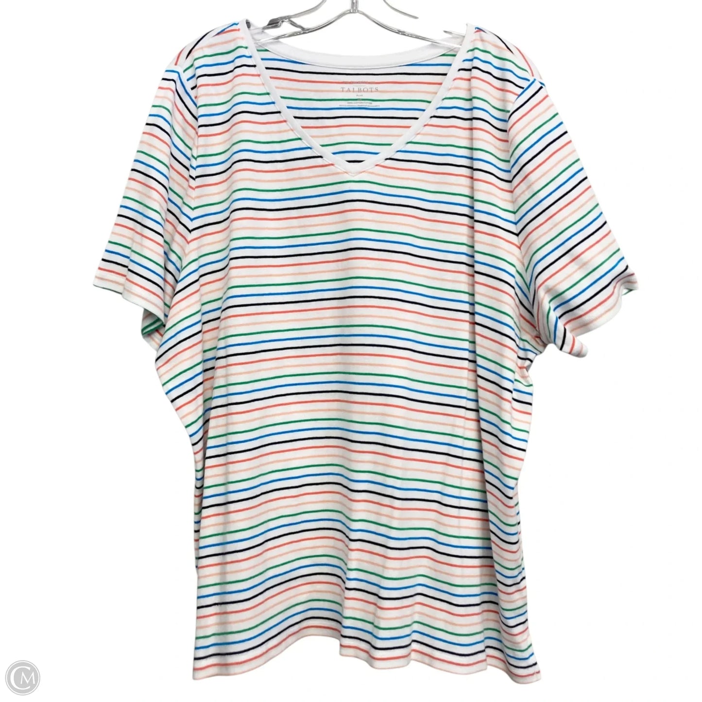 Top Short Sleeve Basic By Talbots In Striped Pattern, Size: 3x
