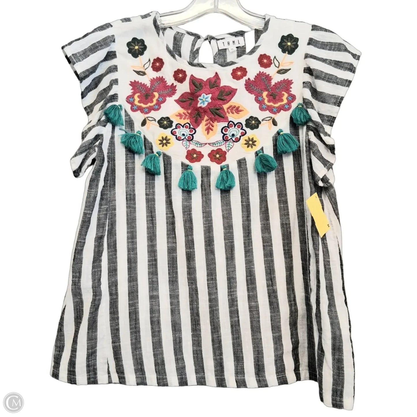 Top Sleeveless By Thml In Grey & White, Size: Xs