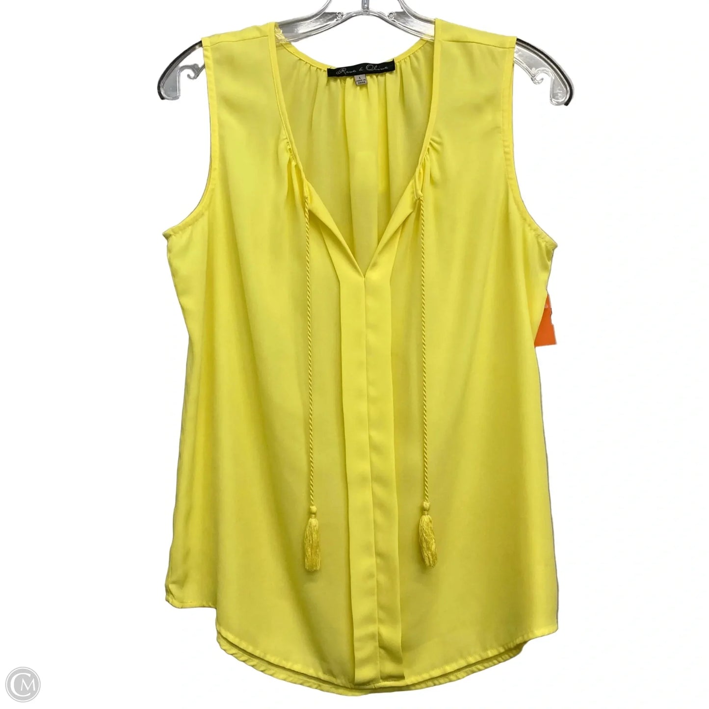 Top Sleeveless By Rose And Olive In Yellow, Size: L
