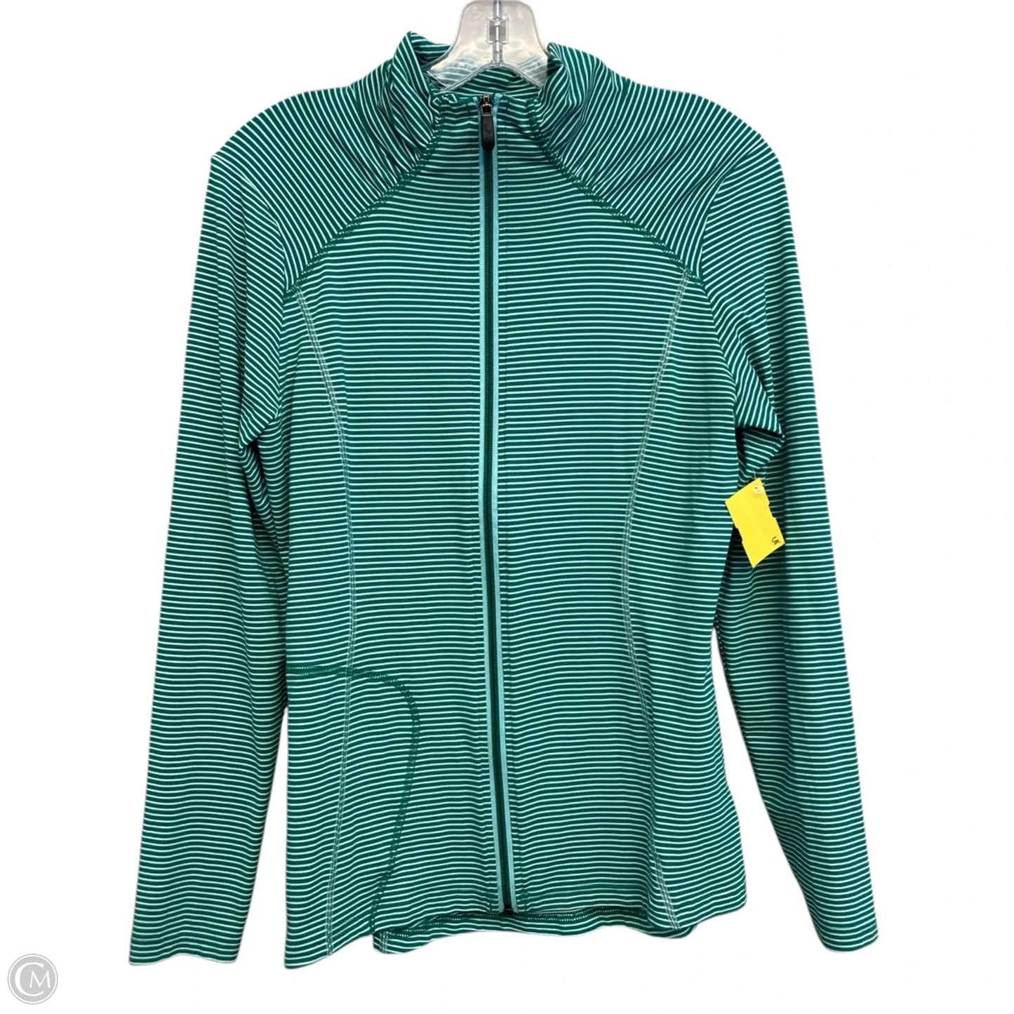 Athletic Jacket By Lole In Striped Pattern, Size: L