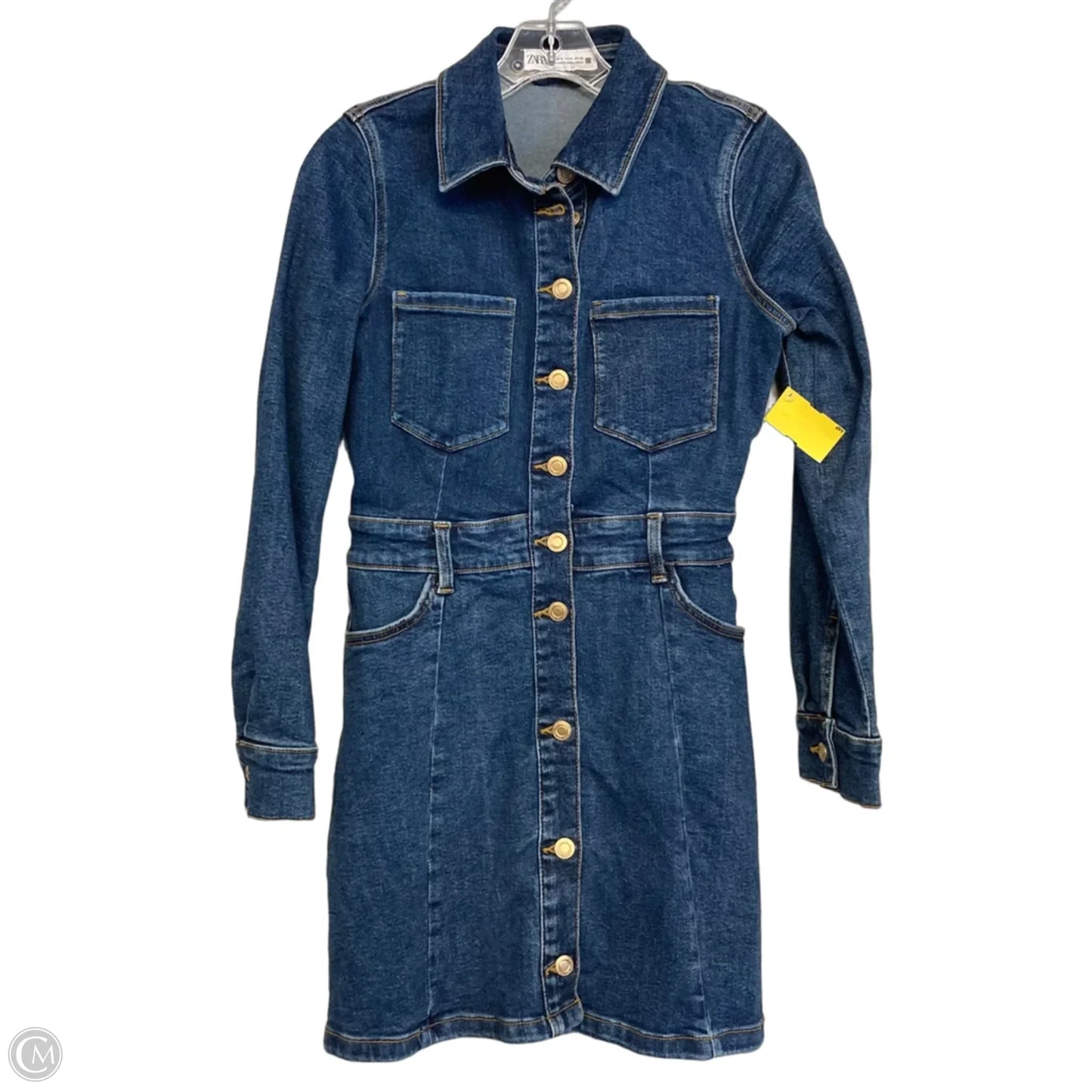 Dress Casual Short By Zara In Blue Denim, Size: S