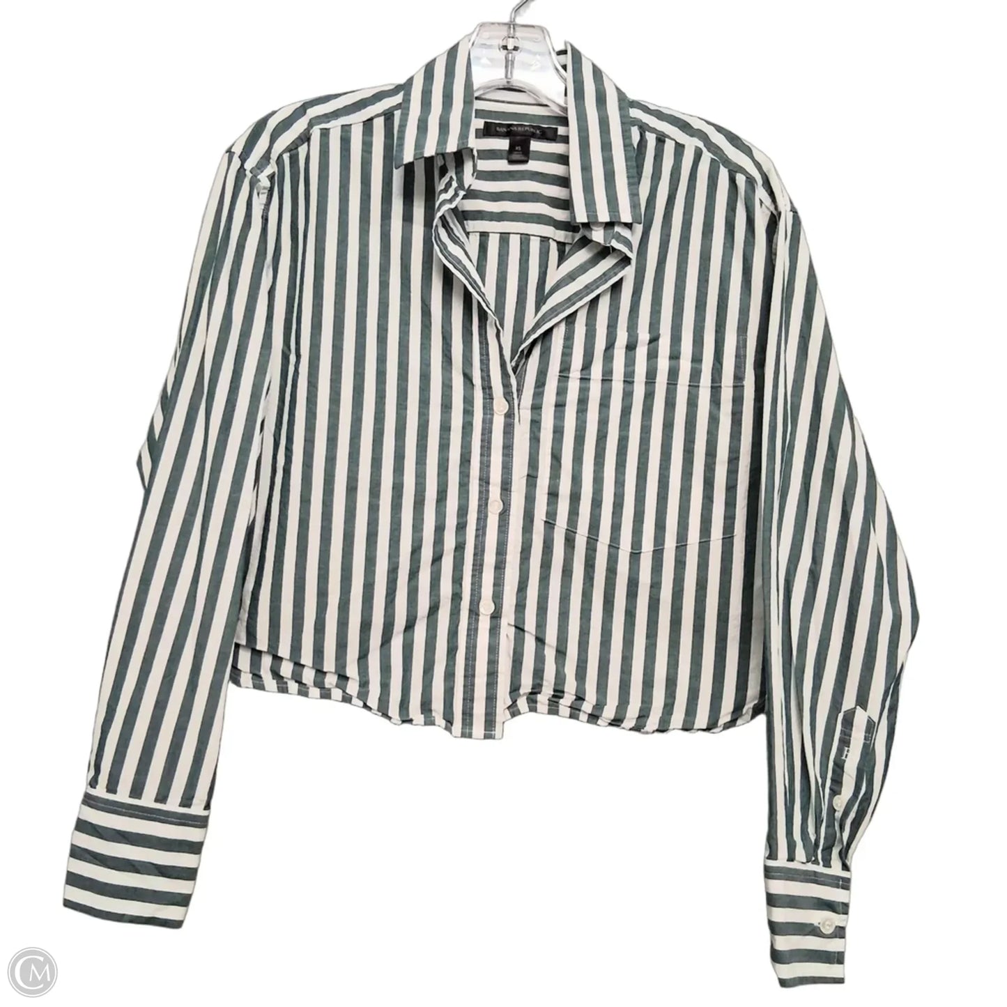 Top Long Sleeve By Banana Republic In Striped Pattern, Size: Xs