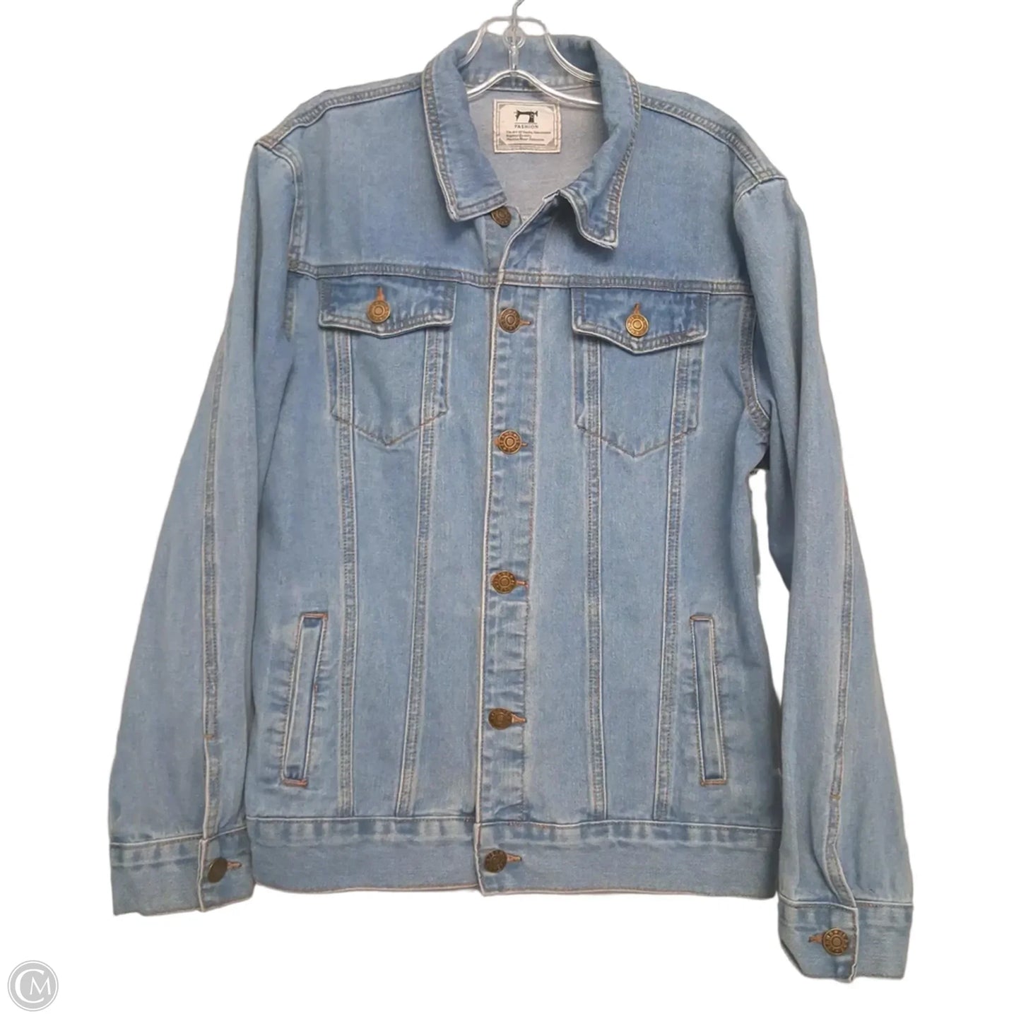 Jacket Denim By Fashion In Blue Denim, Size: M