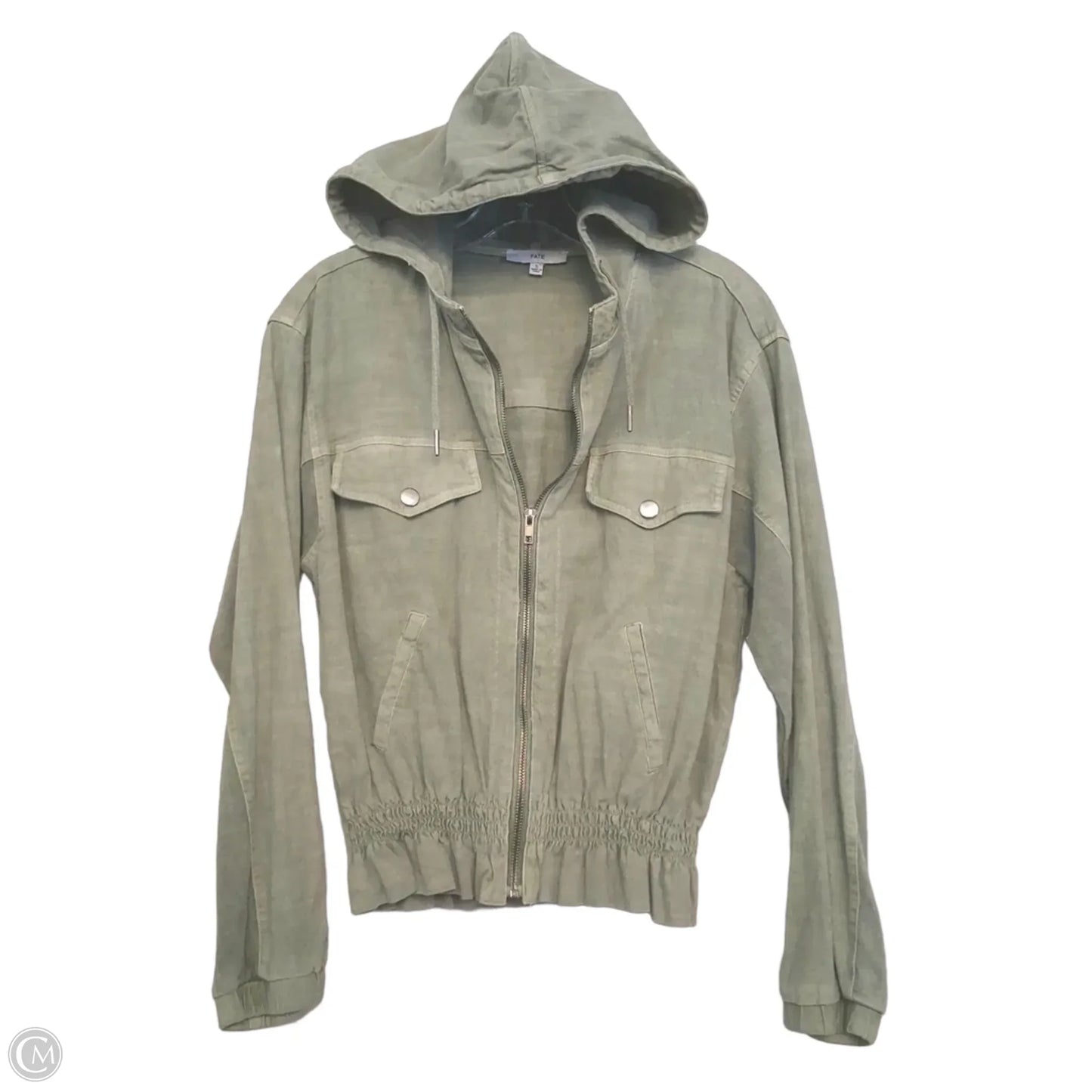 Jacket Denim By Fate In Green Denim, Size: S
