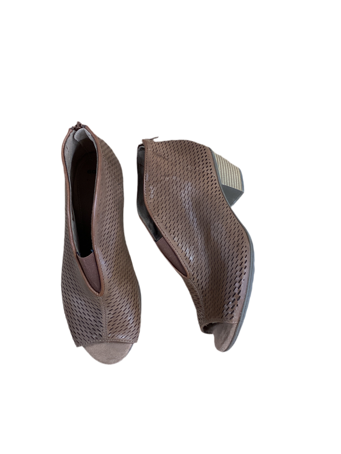 Sandals Heels Wedge By Earth In Brown, Size:9.5