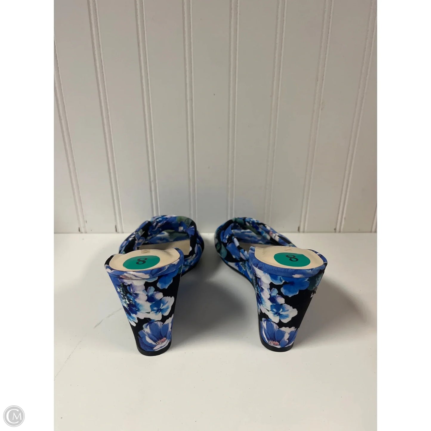 Shoes Heels Wedge By Nine West In Black & Blue, Size: 8