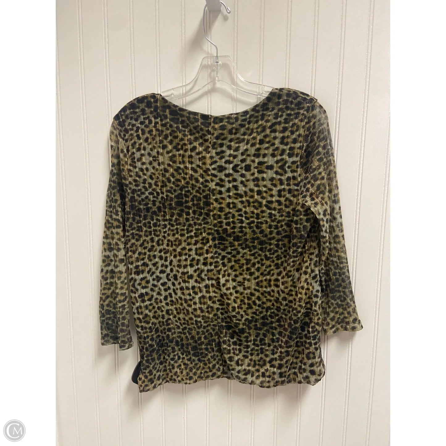 Top Long Sleeve By Jm Collections In Animal Print, Size: M