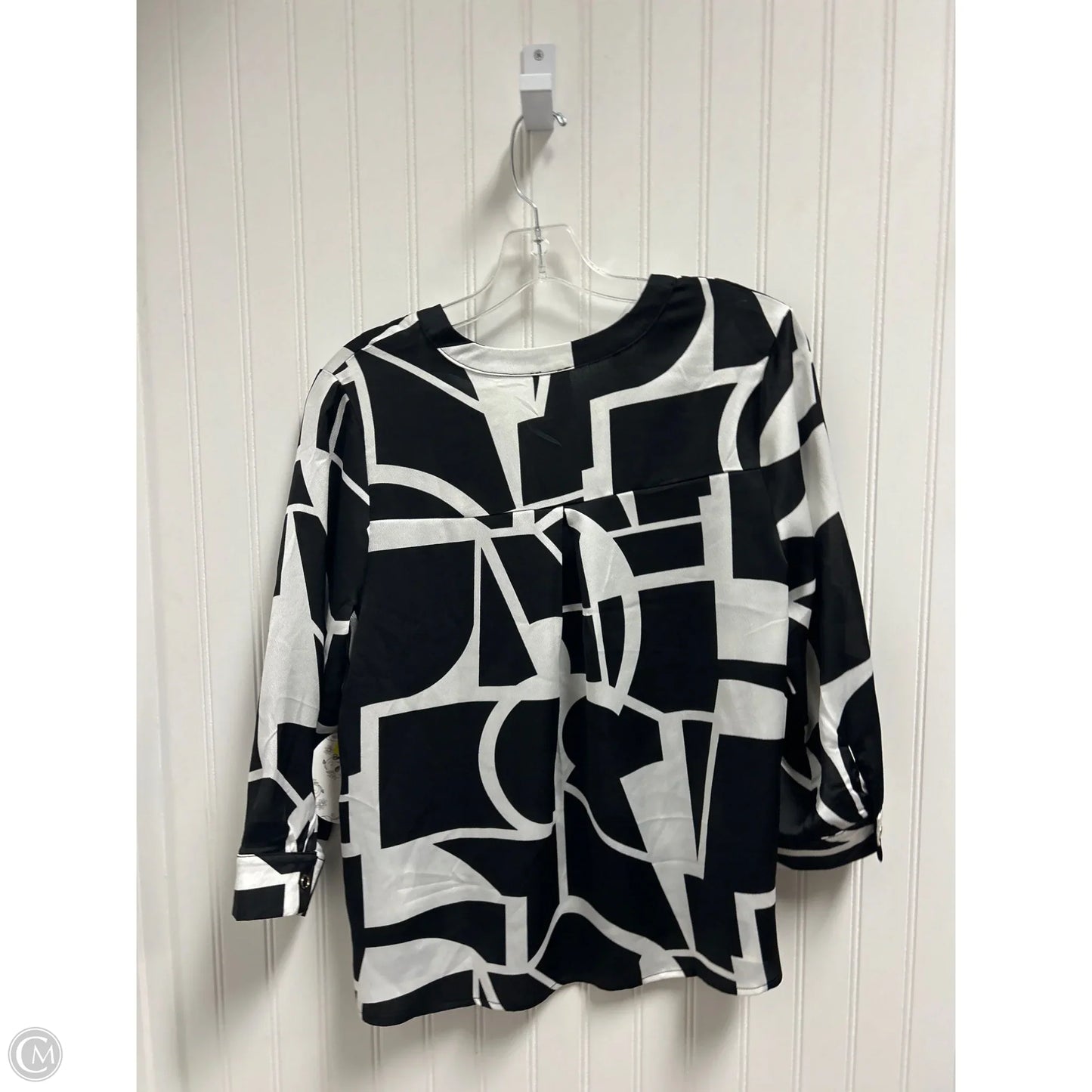 Top Long Sleeve By Naif In Black & White, Size: M