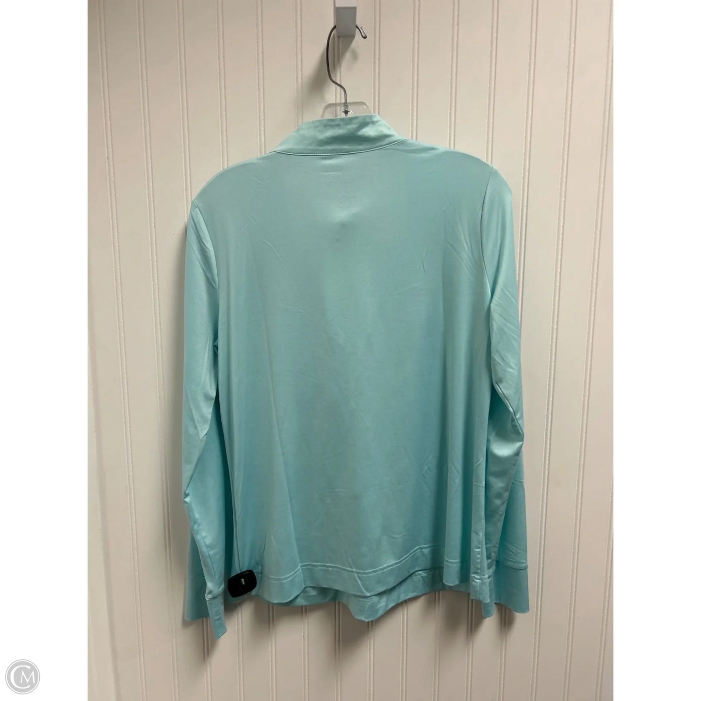 Athletic Top Long Sleeve Collar By Stella Parker In Aqua, Size: M
