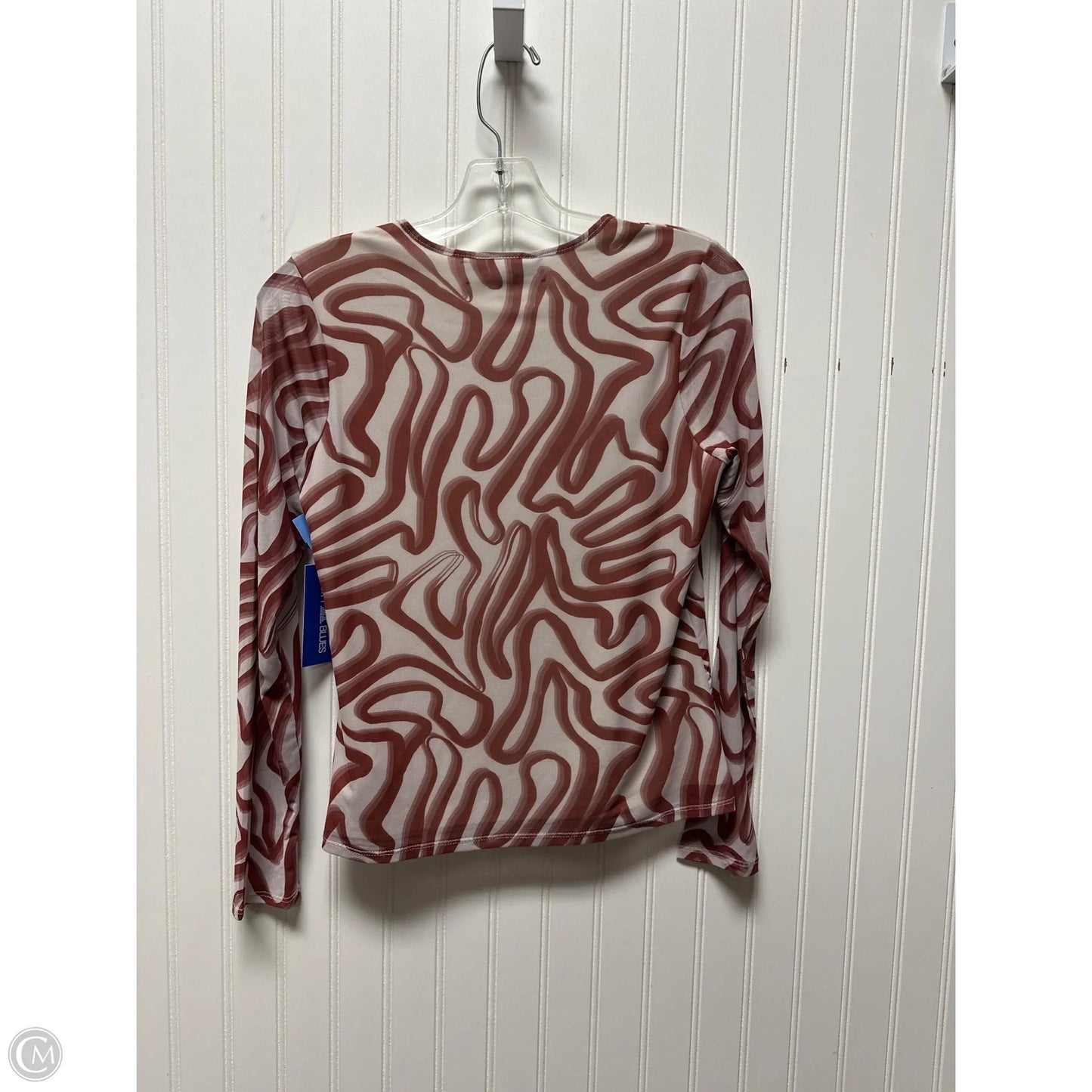 Top Long Sleeve By Clothes Mentor In Brown & Cream, Size: S