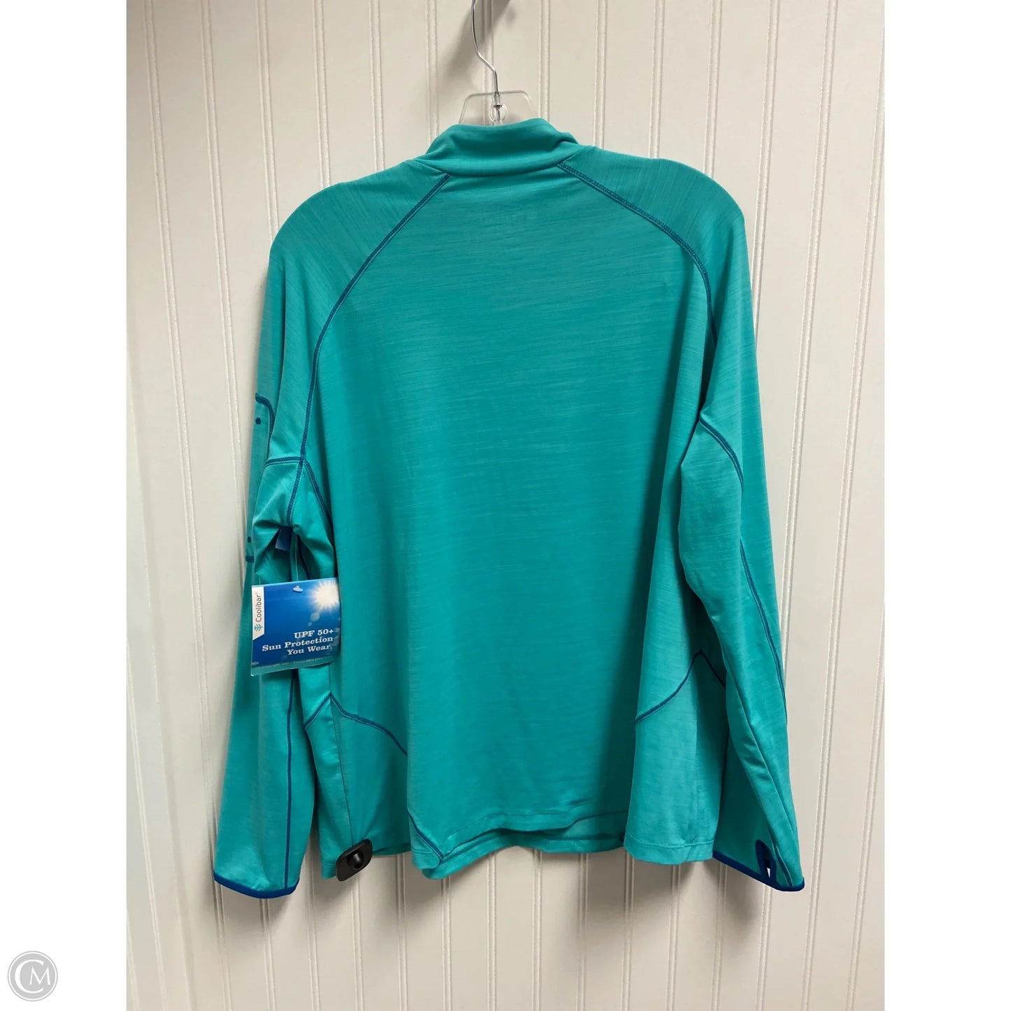 Athletic Top Long Sleeve Collar By Coolibar In Blue, Size: 2x