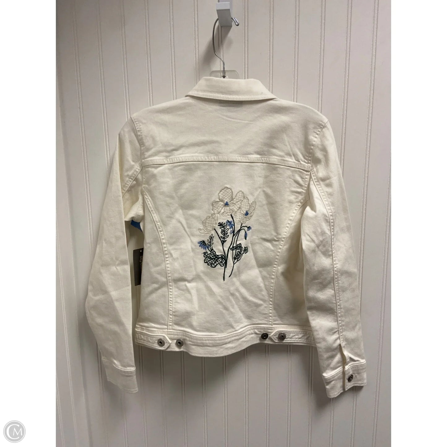 Jacket Denim By Style And Company In Ivory, Size: S
