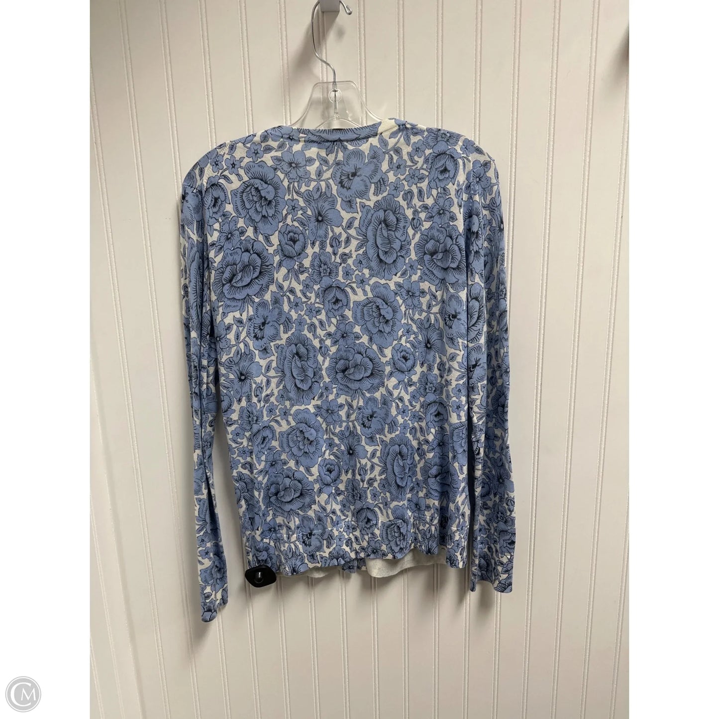 Cardigan By Ann Taylor In Blue & White, Size: L