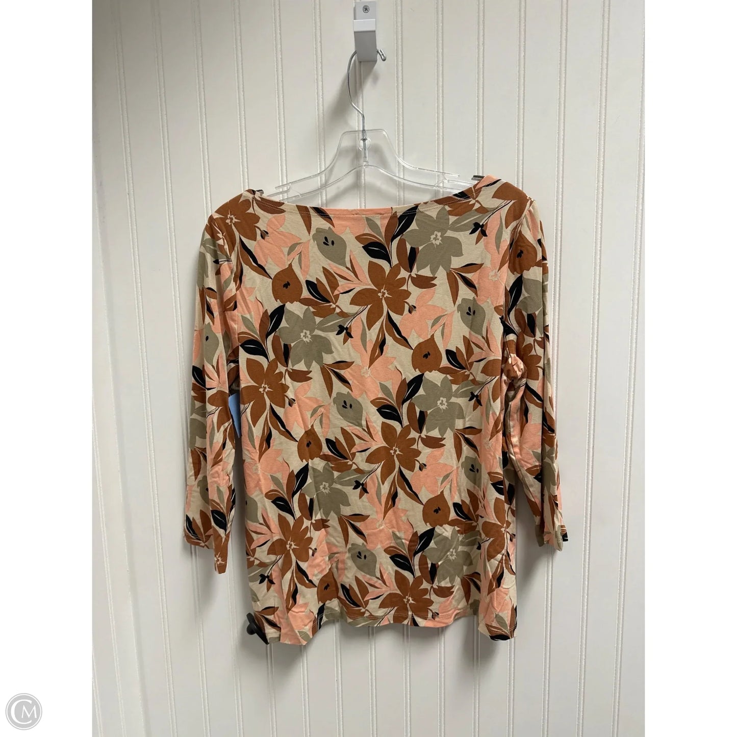Top 3/4 Sleeve By Ann Taylor In Floral Print, Size: L