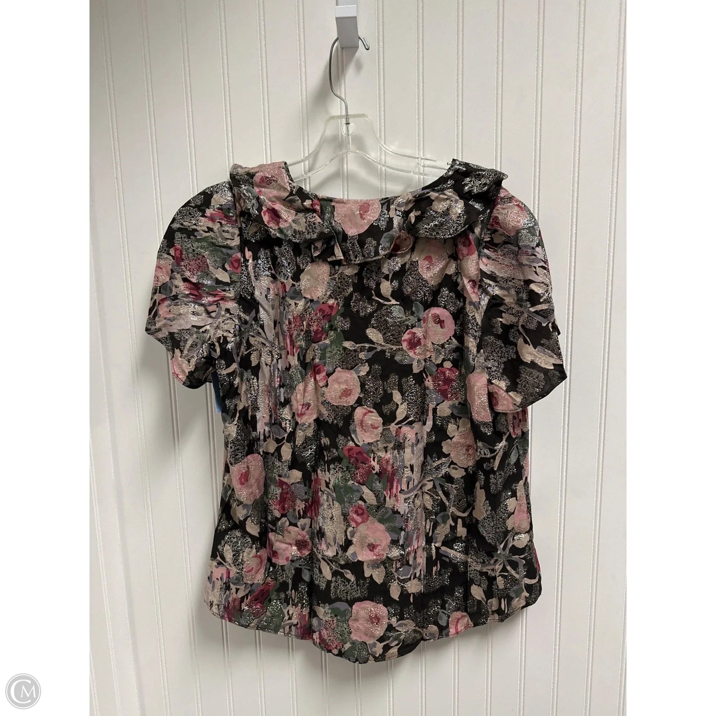 Top Short Sleeve By Lauren By Ralph Lauren In Floral Print, Size: L