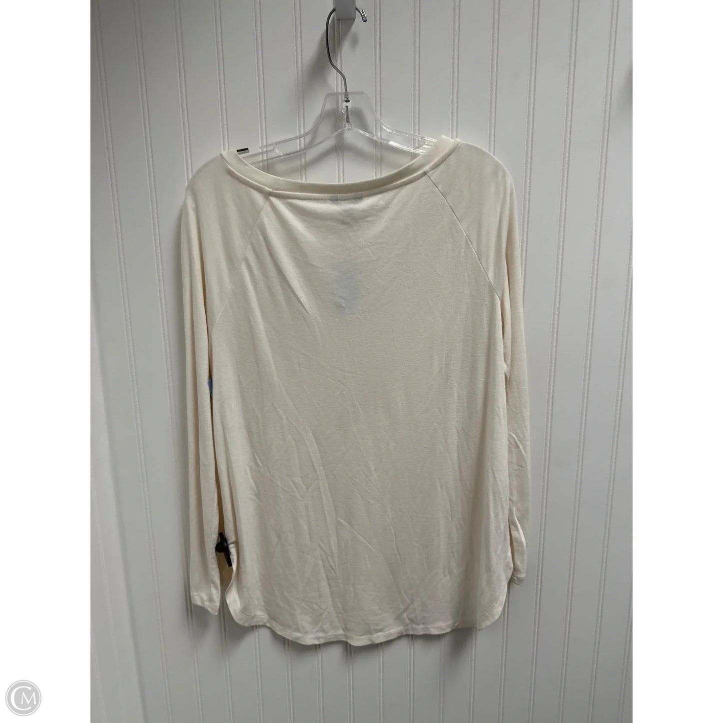Top Long Sleeve Basic By Ann Taylor In Cream, Size: Lp