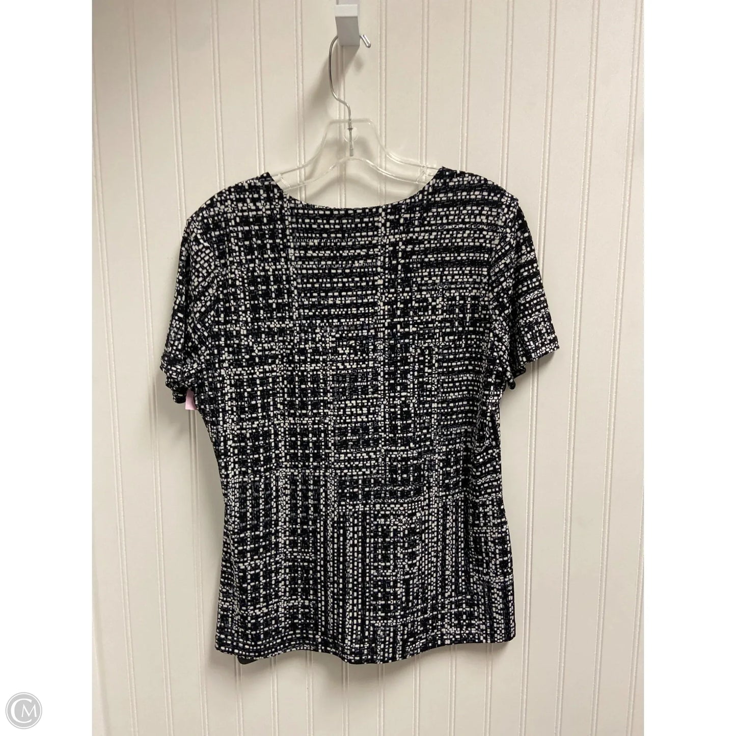 Top Short Sleeve Designer By Karl Lagerfeld In Black & White, Size: S