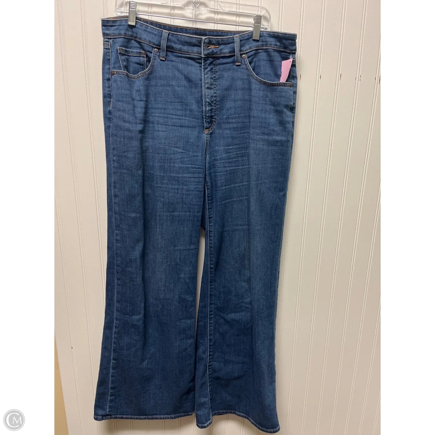 Jeans Wide Leg By Chicos In Blue Denim, Size: 14