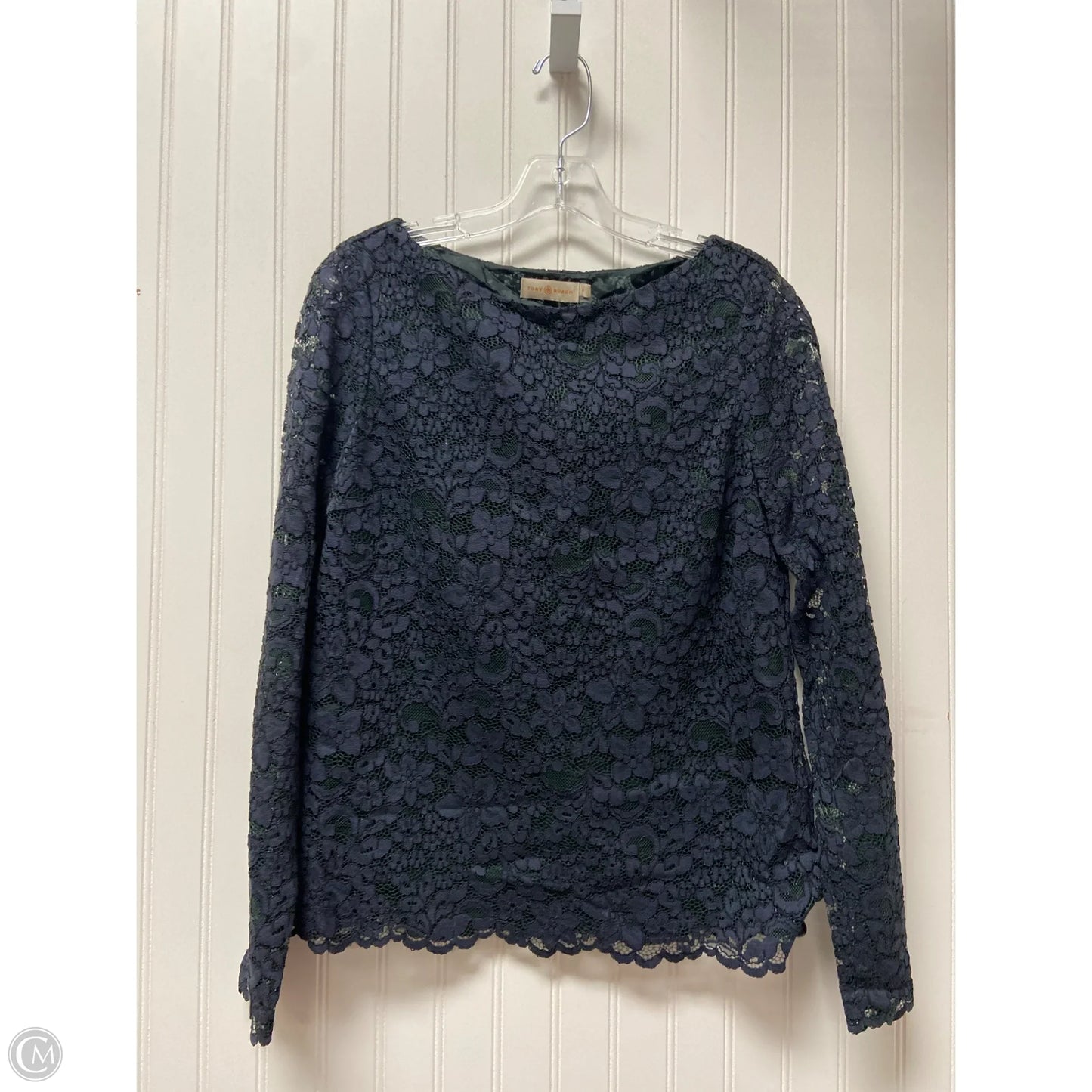 Top Long Sleeve Designer By Tory Burch In Navy, Size: M