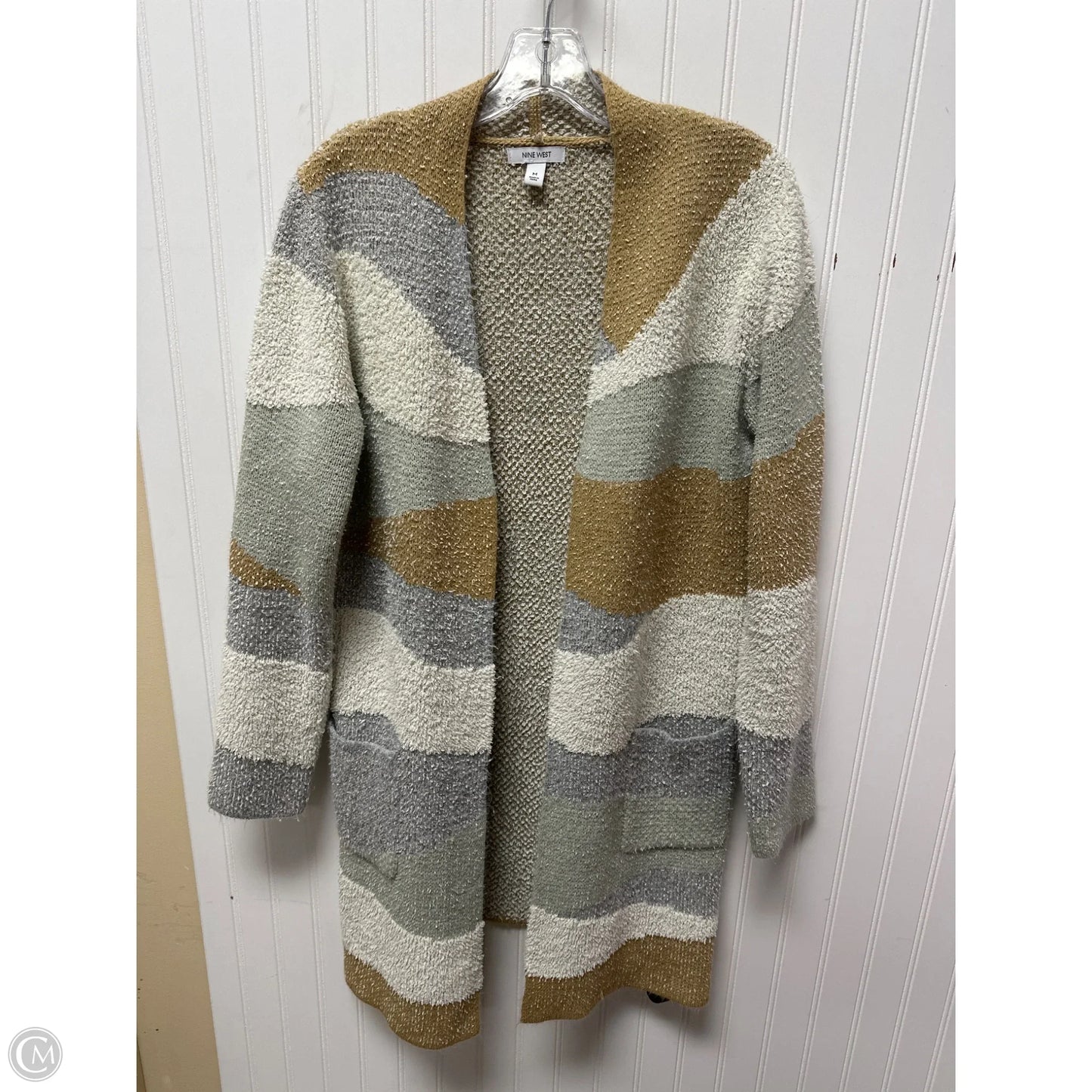 Cardigan By Nine West In Striped Pattern, Size: M