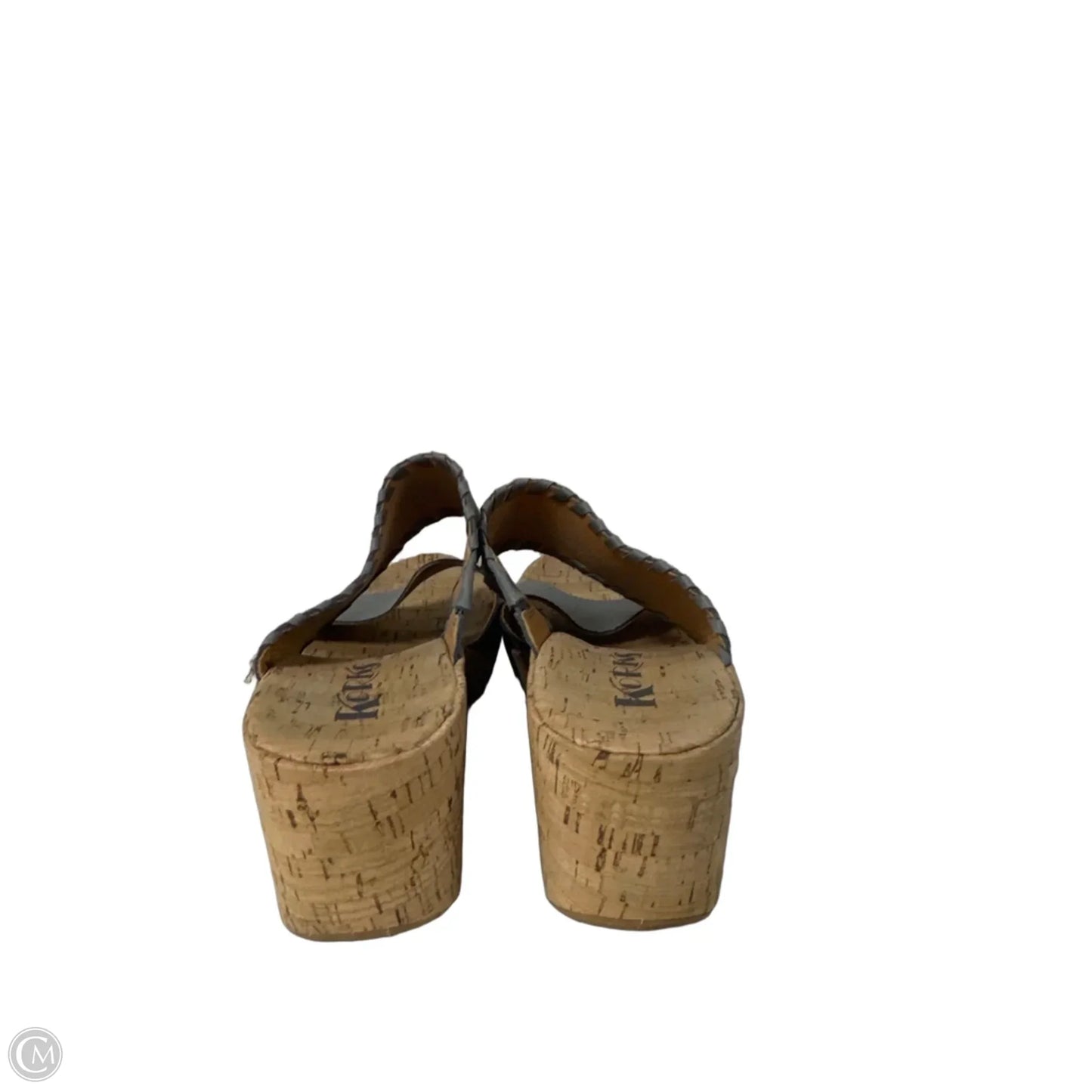 Sandals Heels Wedge By Korks In Grey, Size: 10