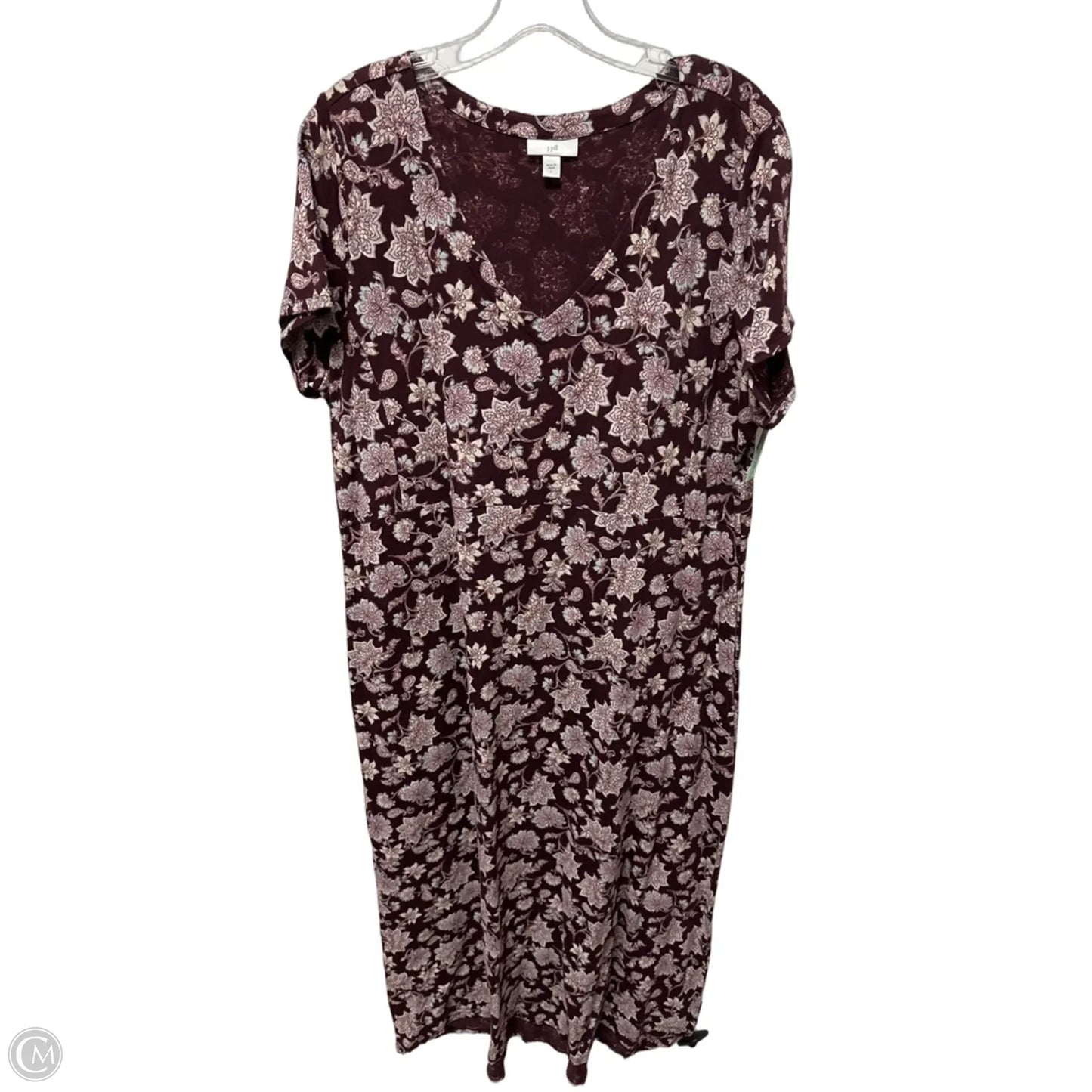 Dress Casual Maxi By J. Jill In Maroon, Size: L