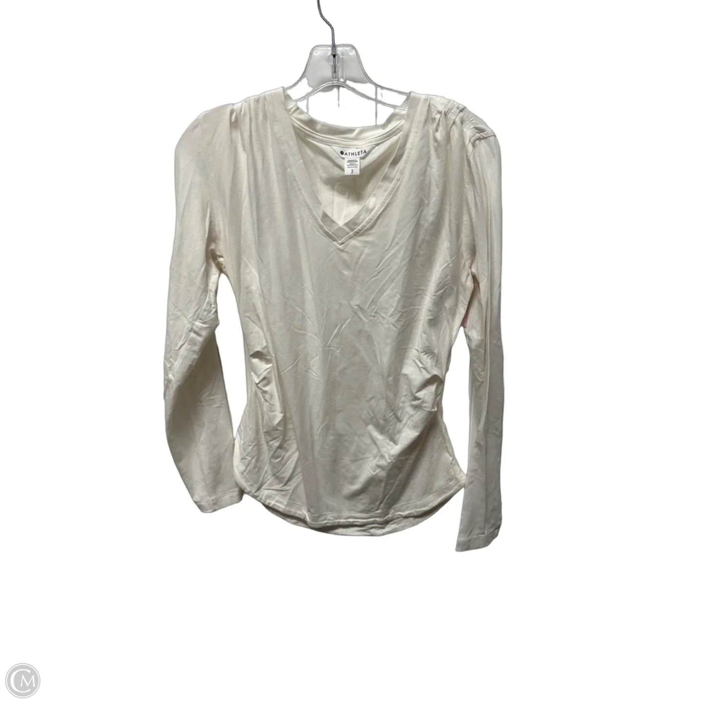 Athletic Top Long Sleeve Crewneck By Athleta In Cream, Size: S