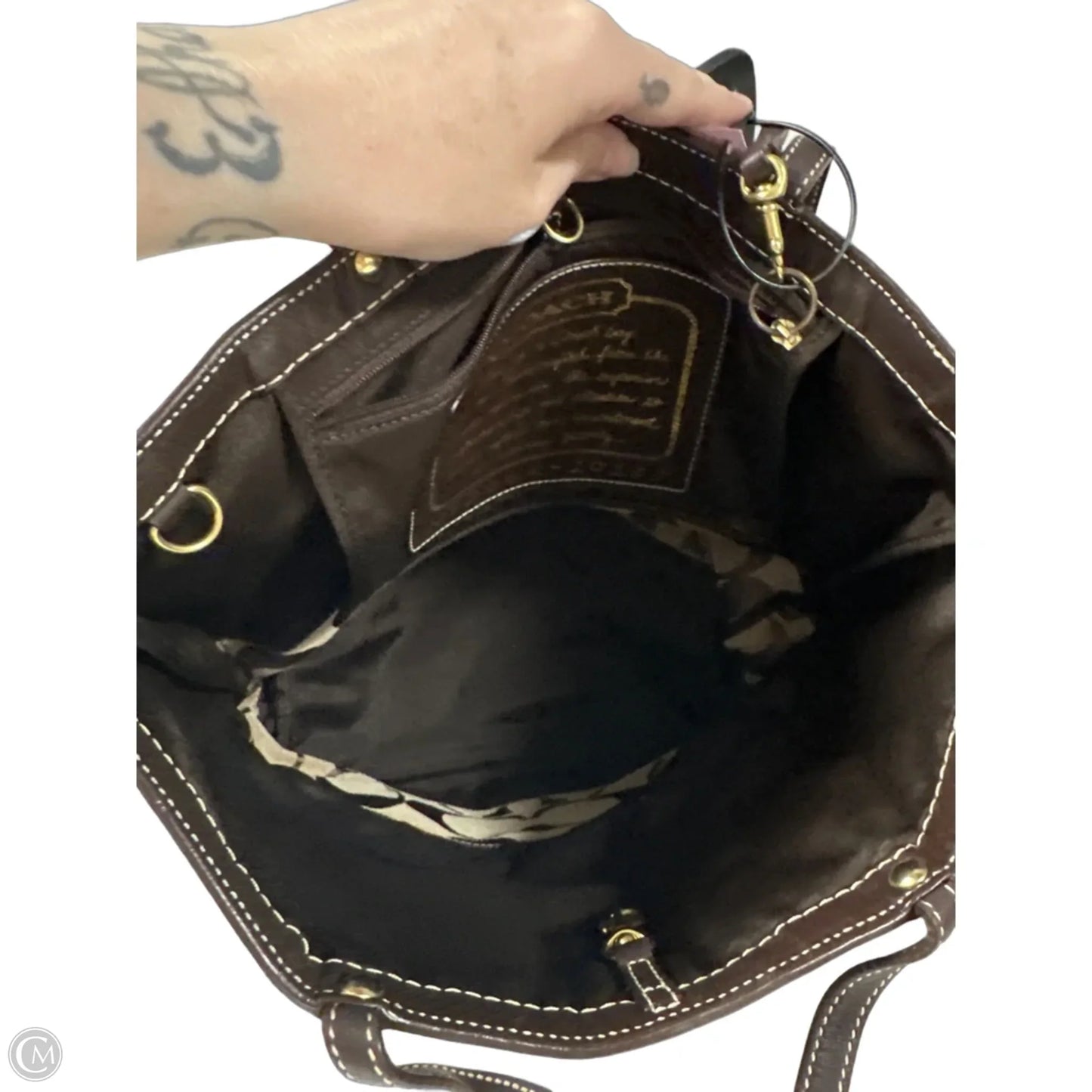 Tote Designer By Coach, Size: Medium