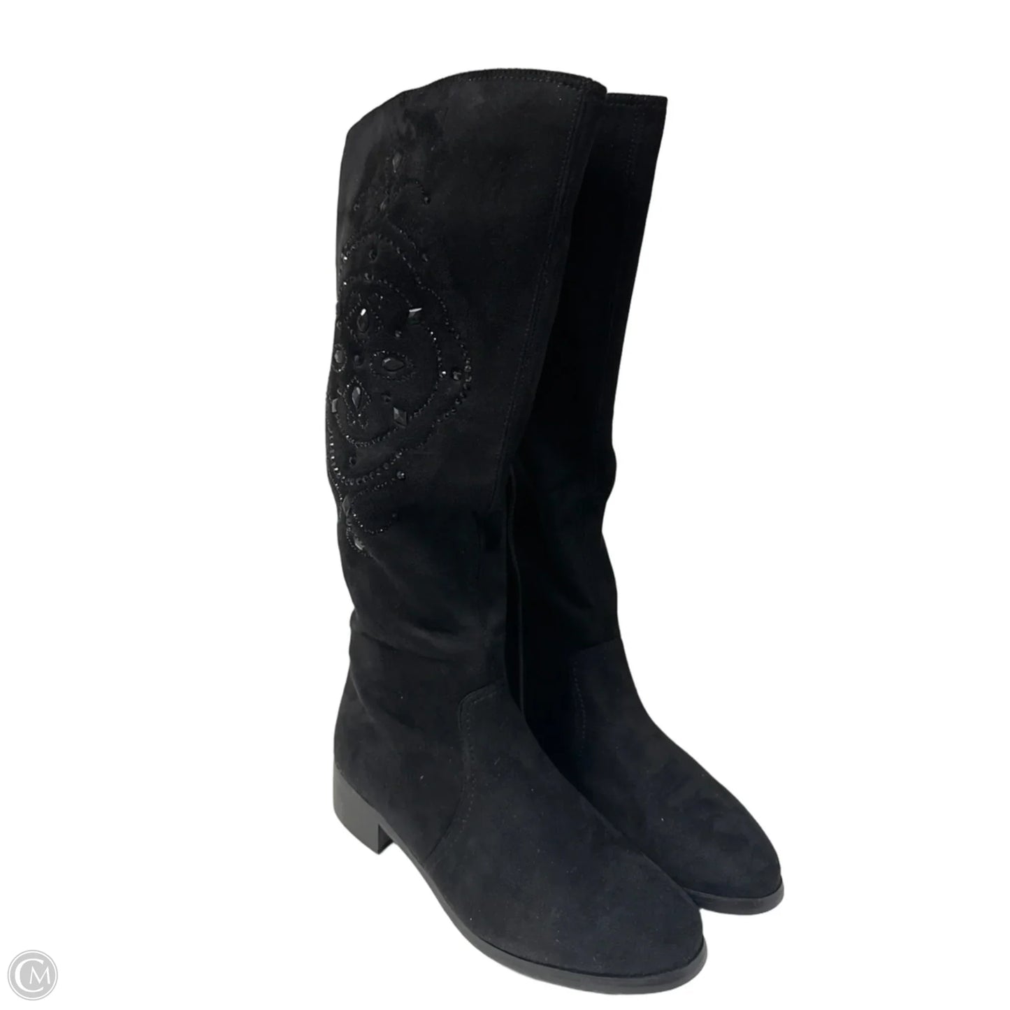Boots Knee Flats By Clothes Mentor In Black, Size: 9