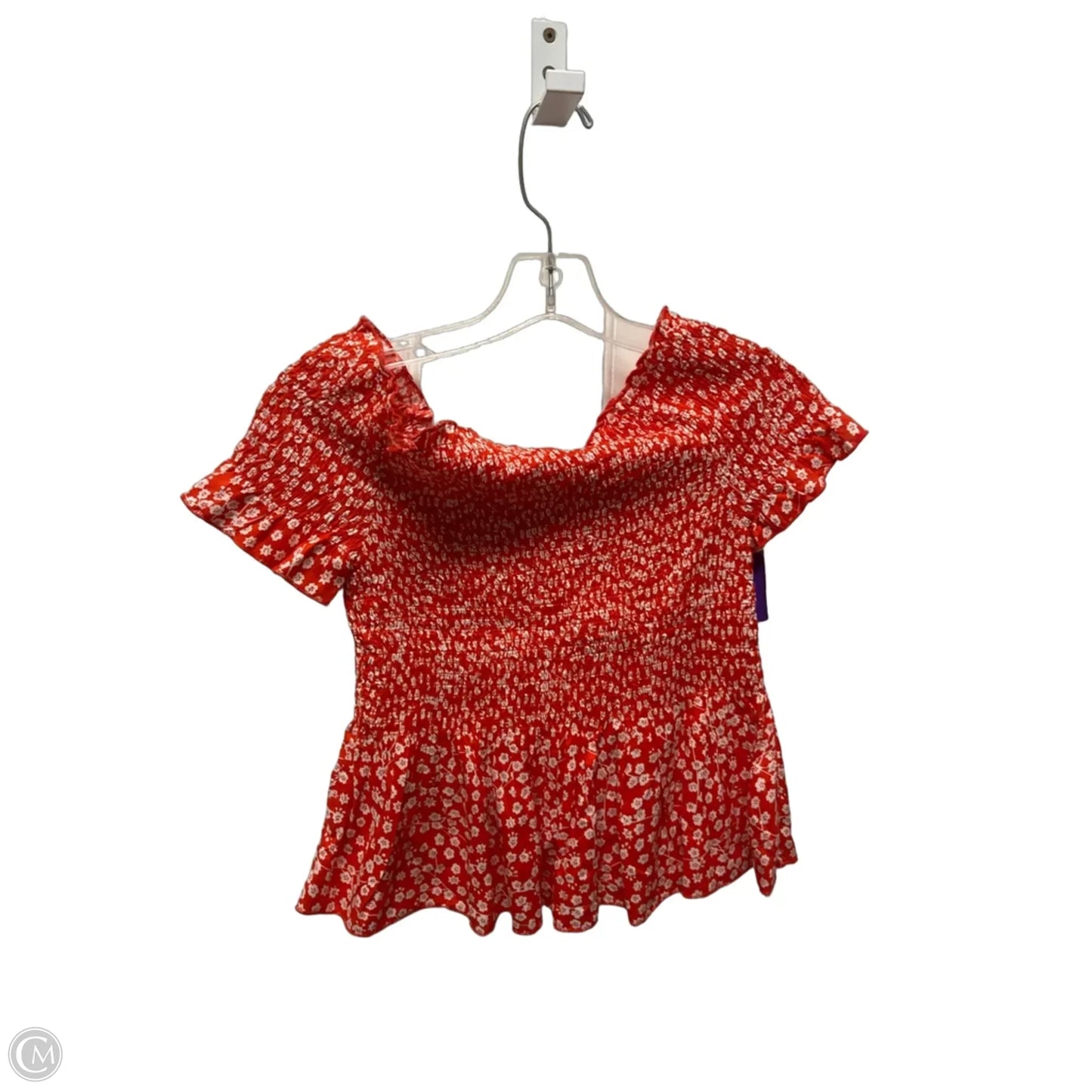 Top Short Sleeve By Japna In Red & White, Size: M
