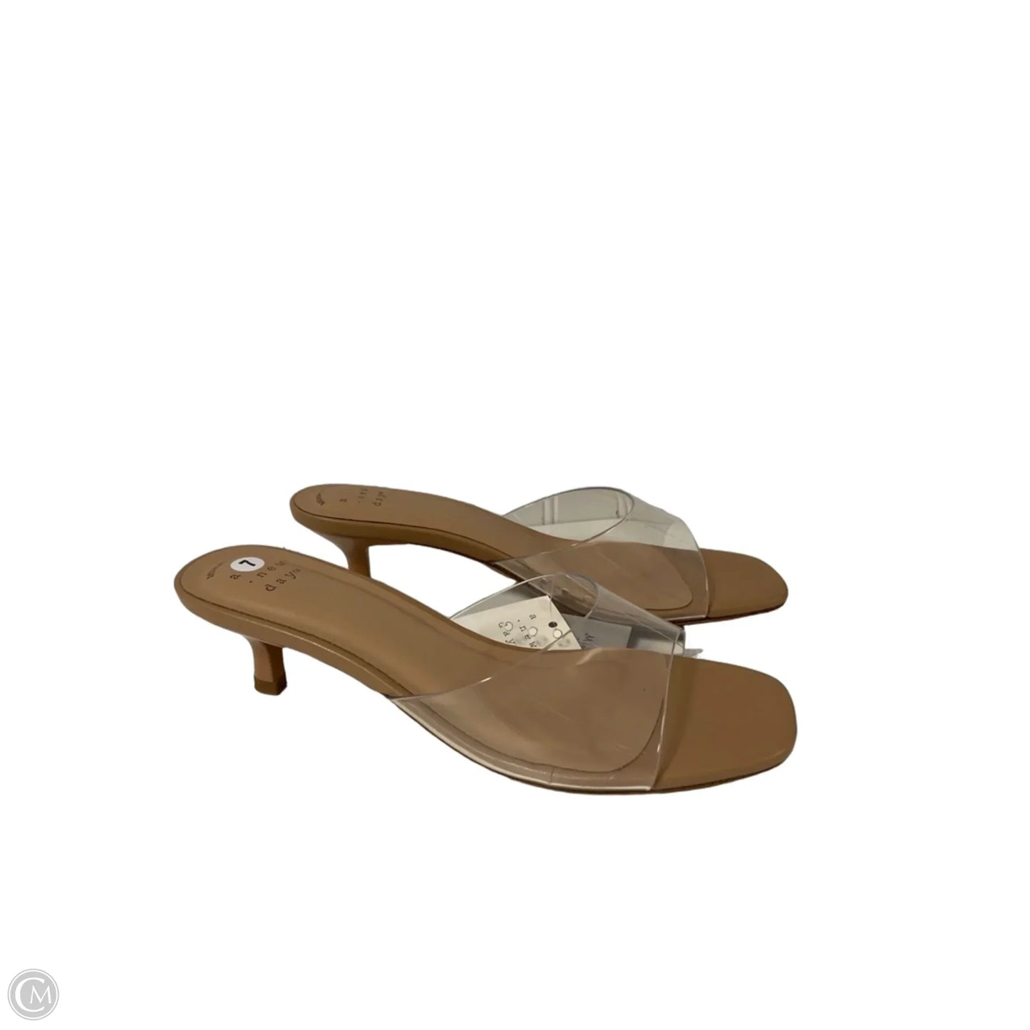 Sandals Heels Kitten By A New Day In Clear, Size: 7
