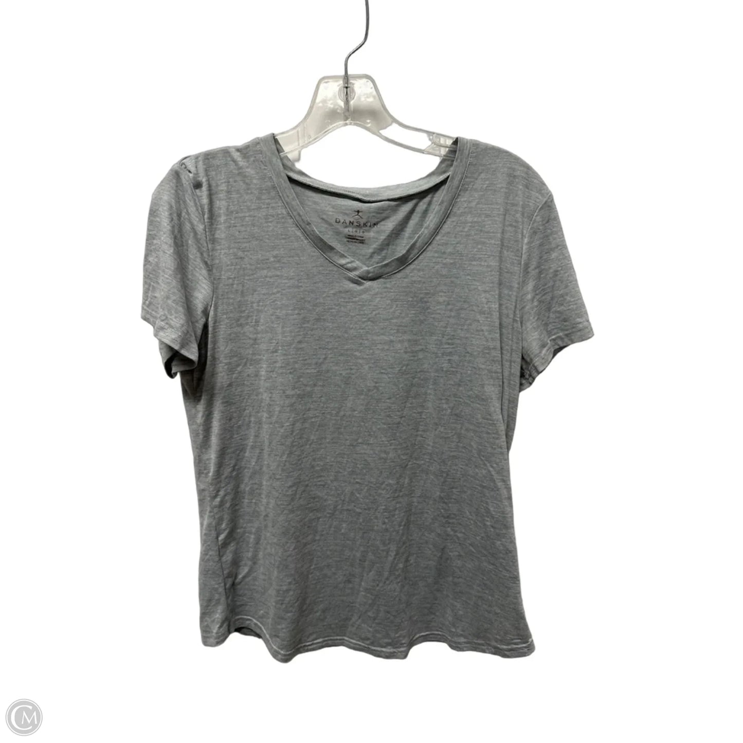 Athletic Top Short Sleeve By Danskin In Grey, Size: L
