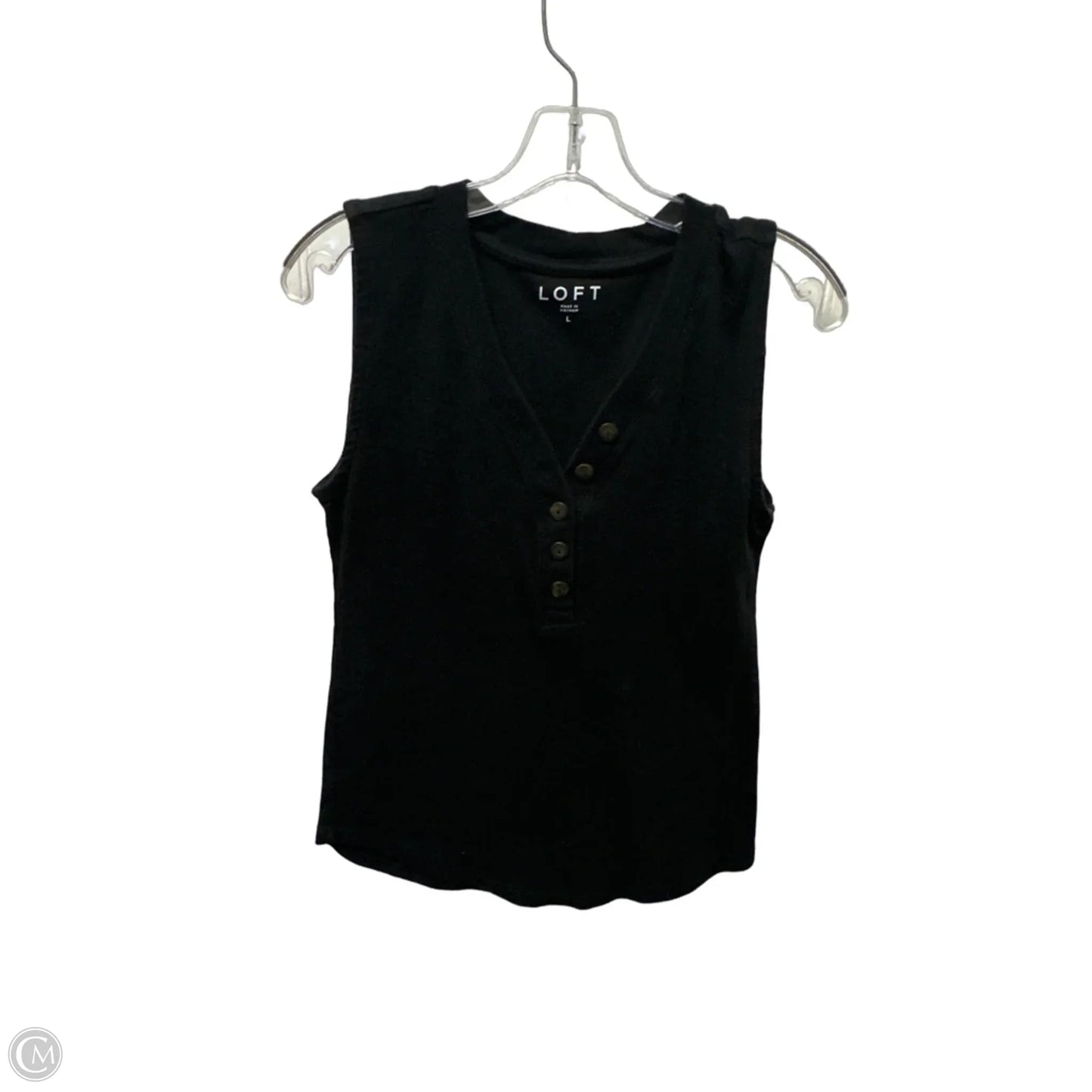 Top Sleeveless By Loft In Black, Size: L