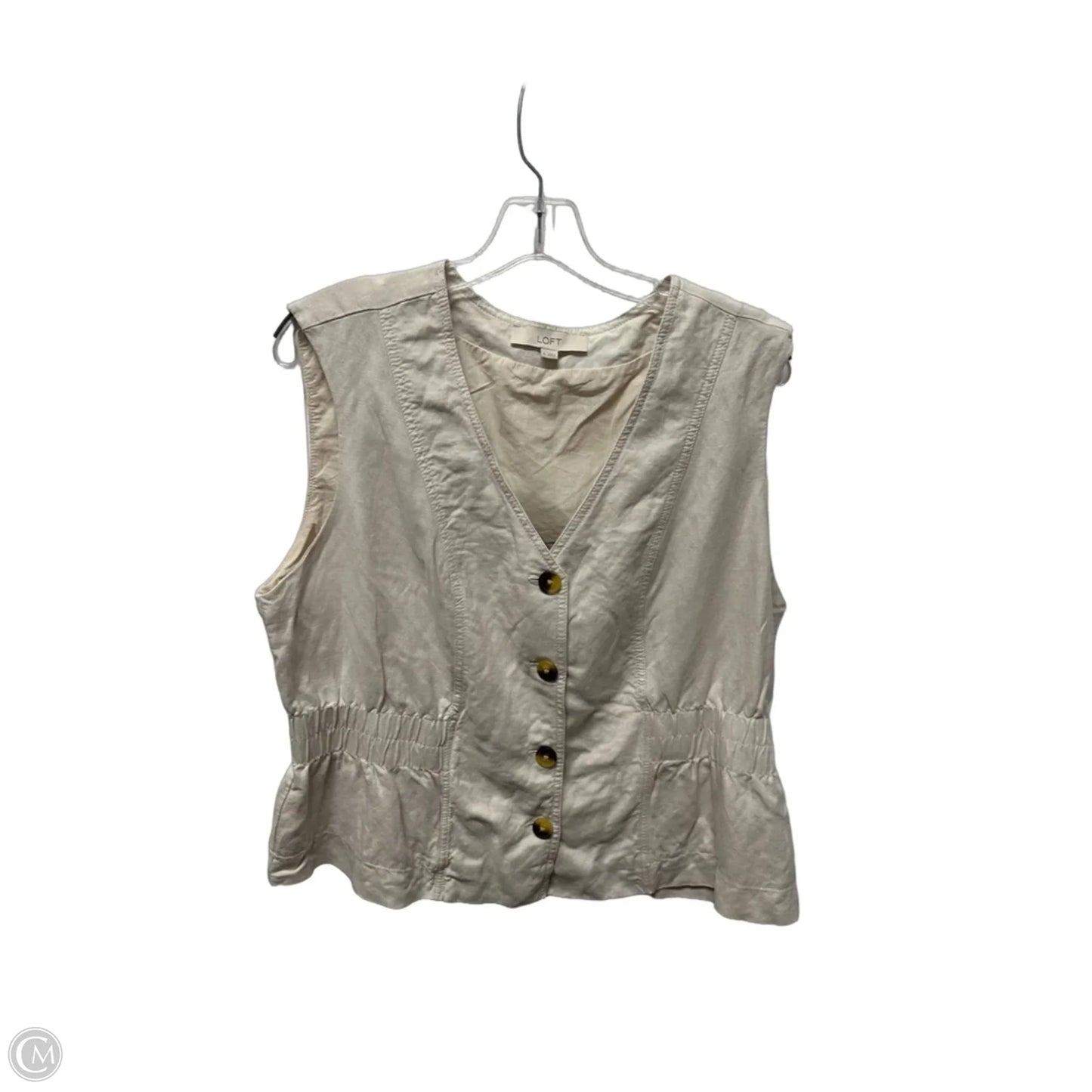 Top Sleeveless By Loft In Cream, Size: Xl