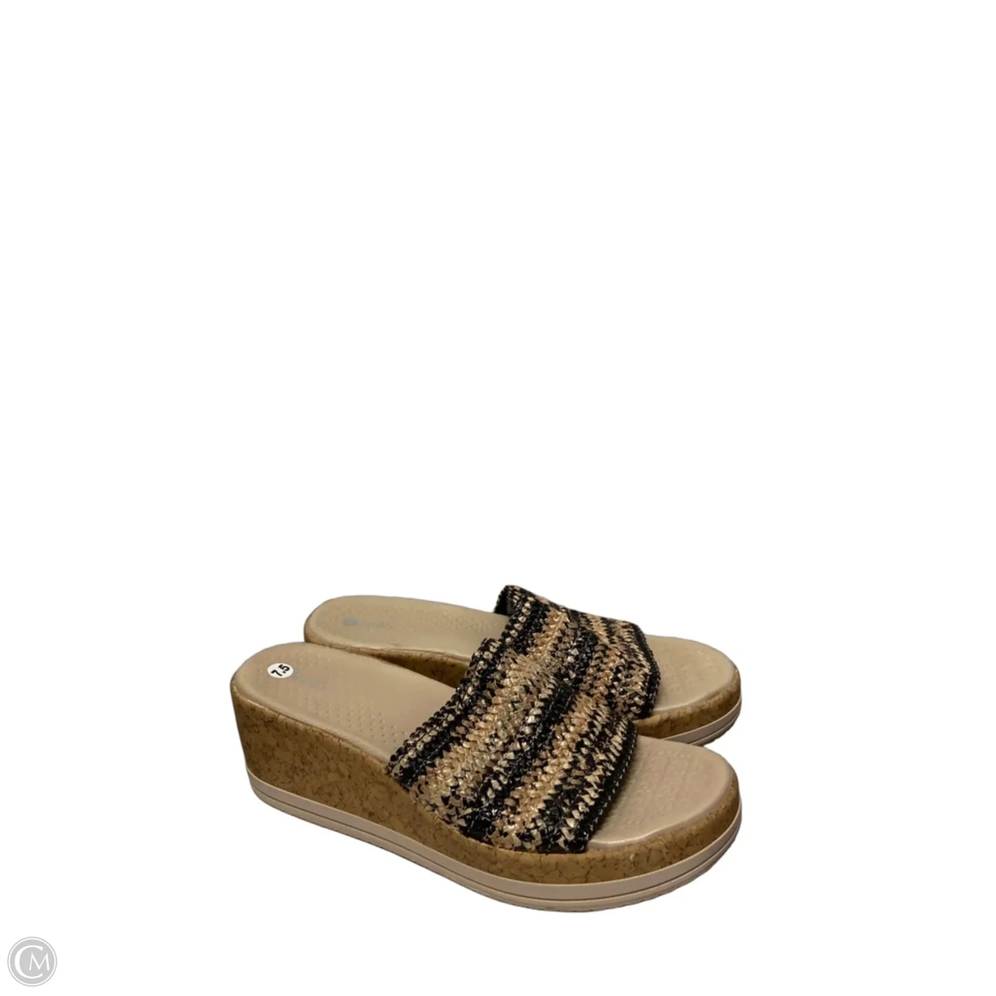Sandals Heels Platform By Bzees In Black & Cream, Size: 7.5