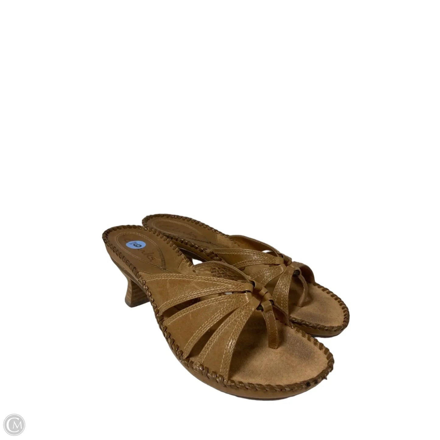 Sandals Heels Kitten By Clarks In Tan, Size: 6