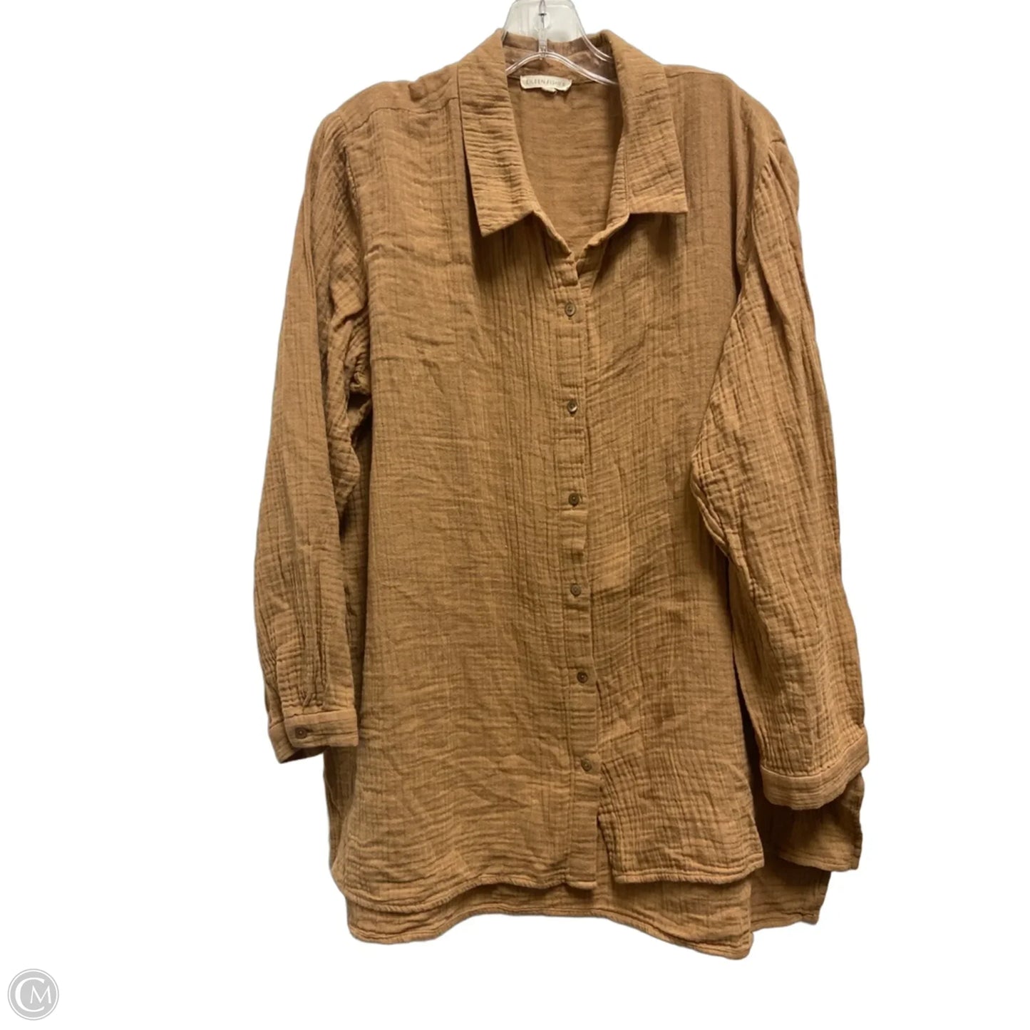 Top Long Sleeve By Eileen Fisher In Tan, Size: Osfm