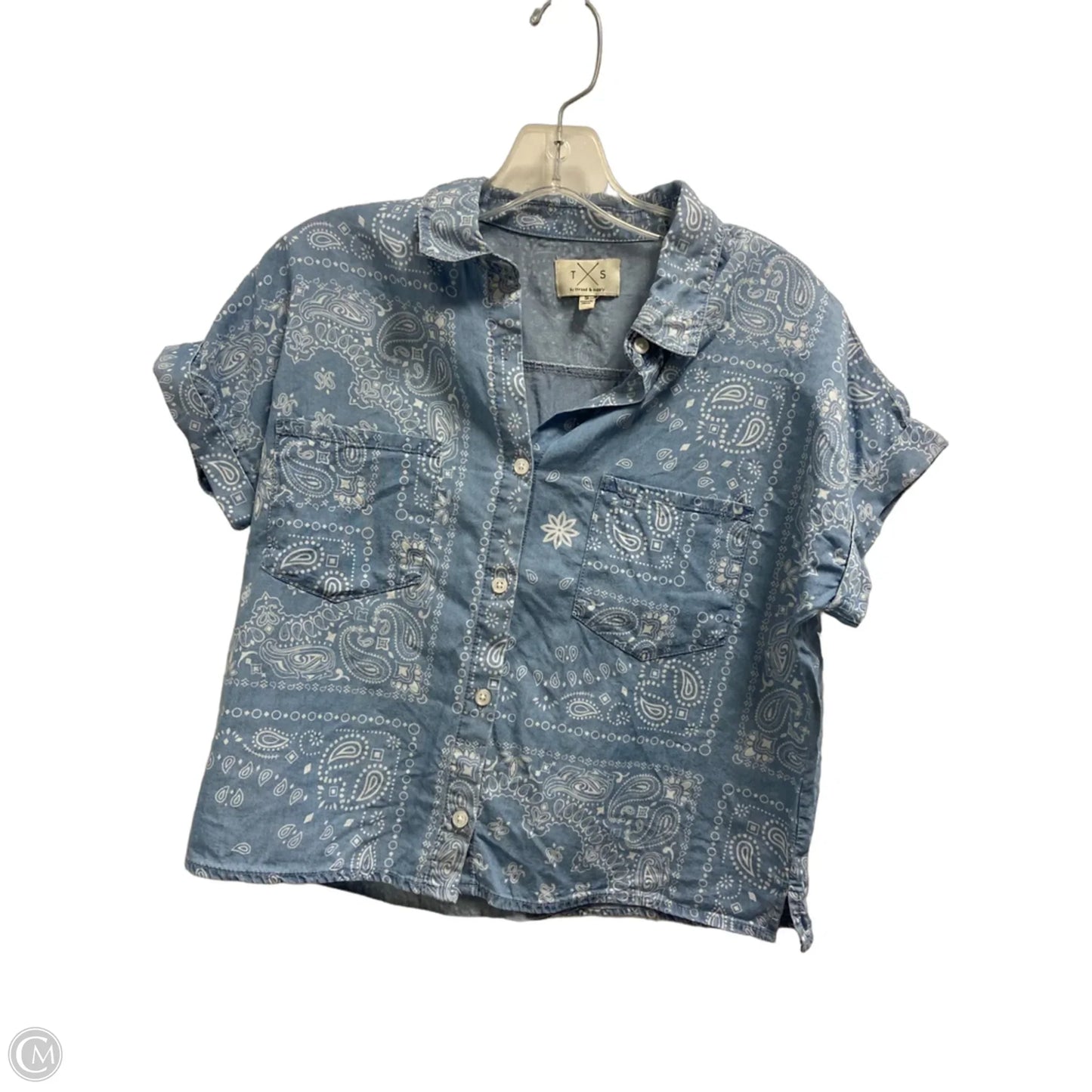 Top Short Sleeve By Thread And Supply In Blue, Size: S