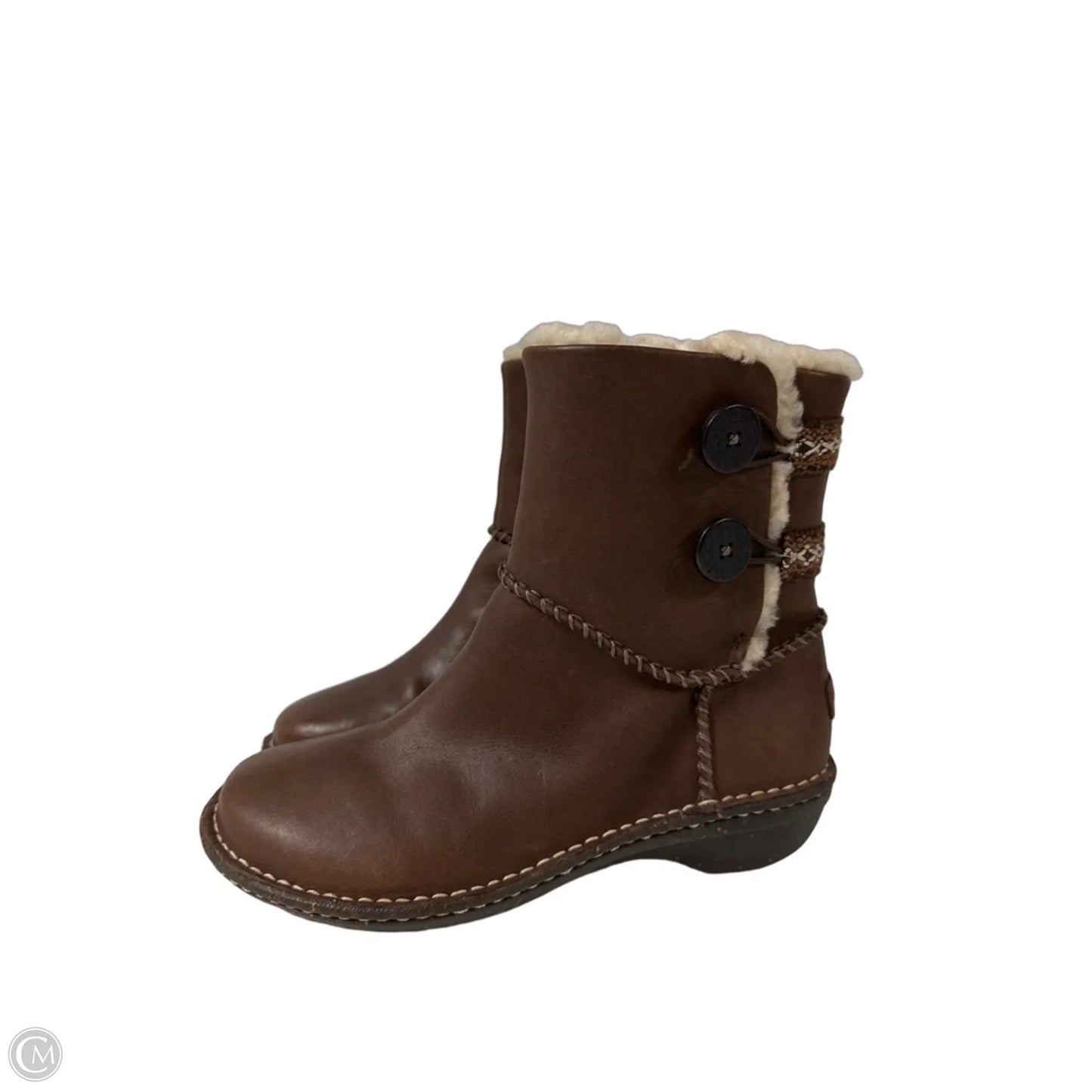 Boots Designer By Ugg In Brown, Size: 8