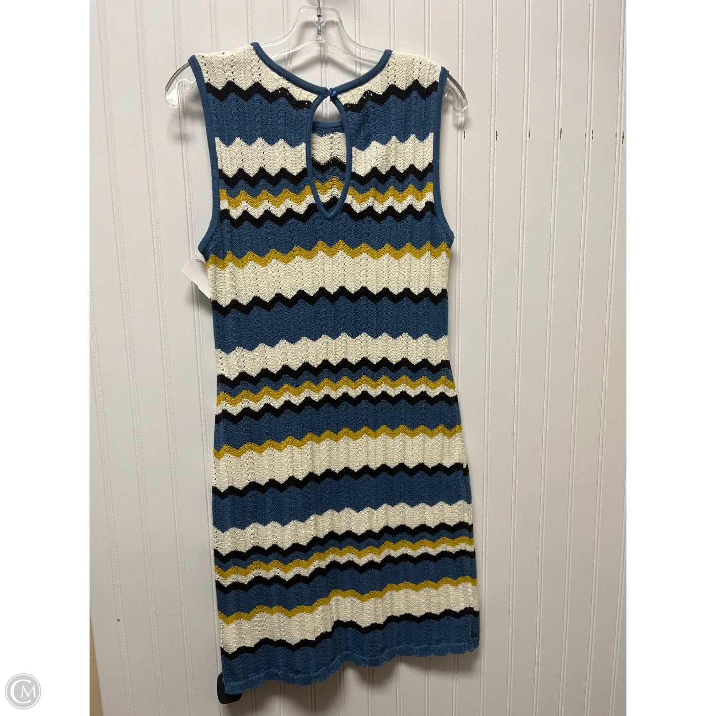 Dress Casual Midi By Joe Fresh In Blue & Yellow, Size: M