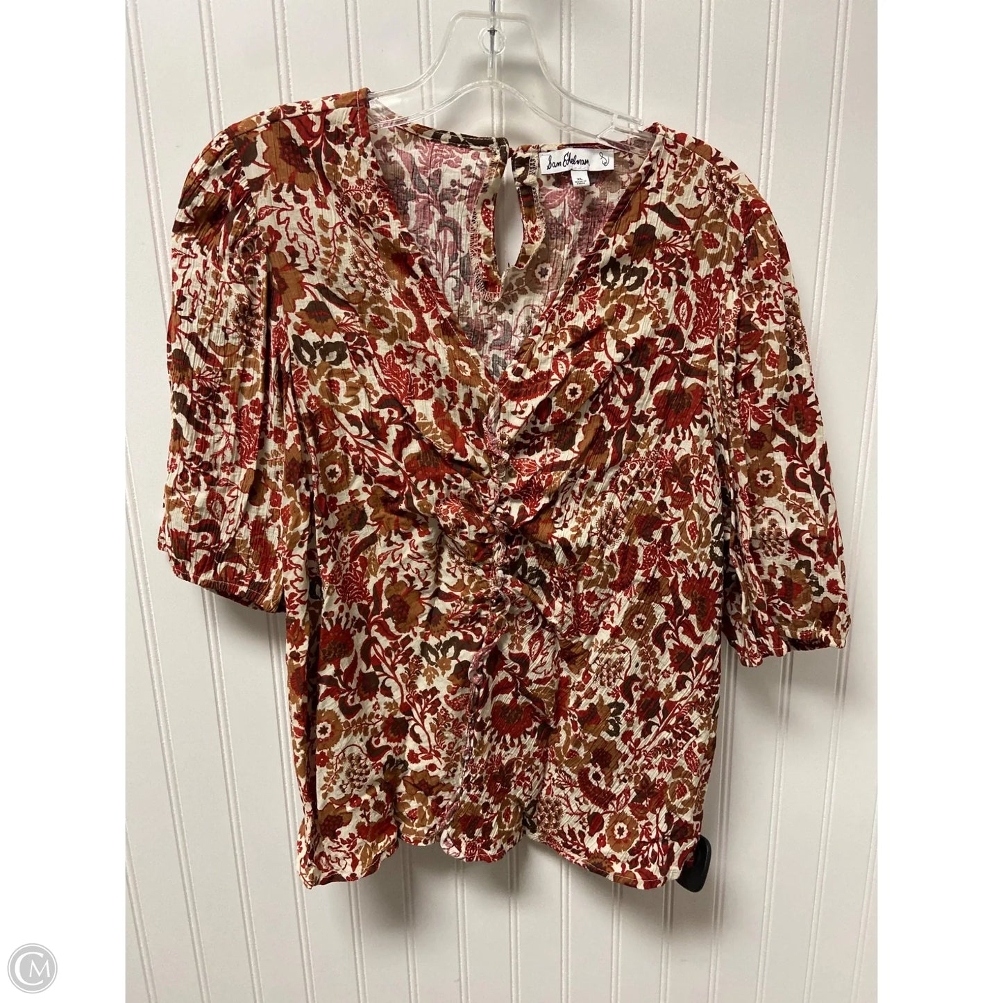 Top Short Sleeve By Sam Edelman In Cream, Size: Xl