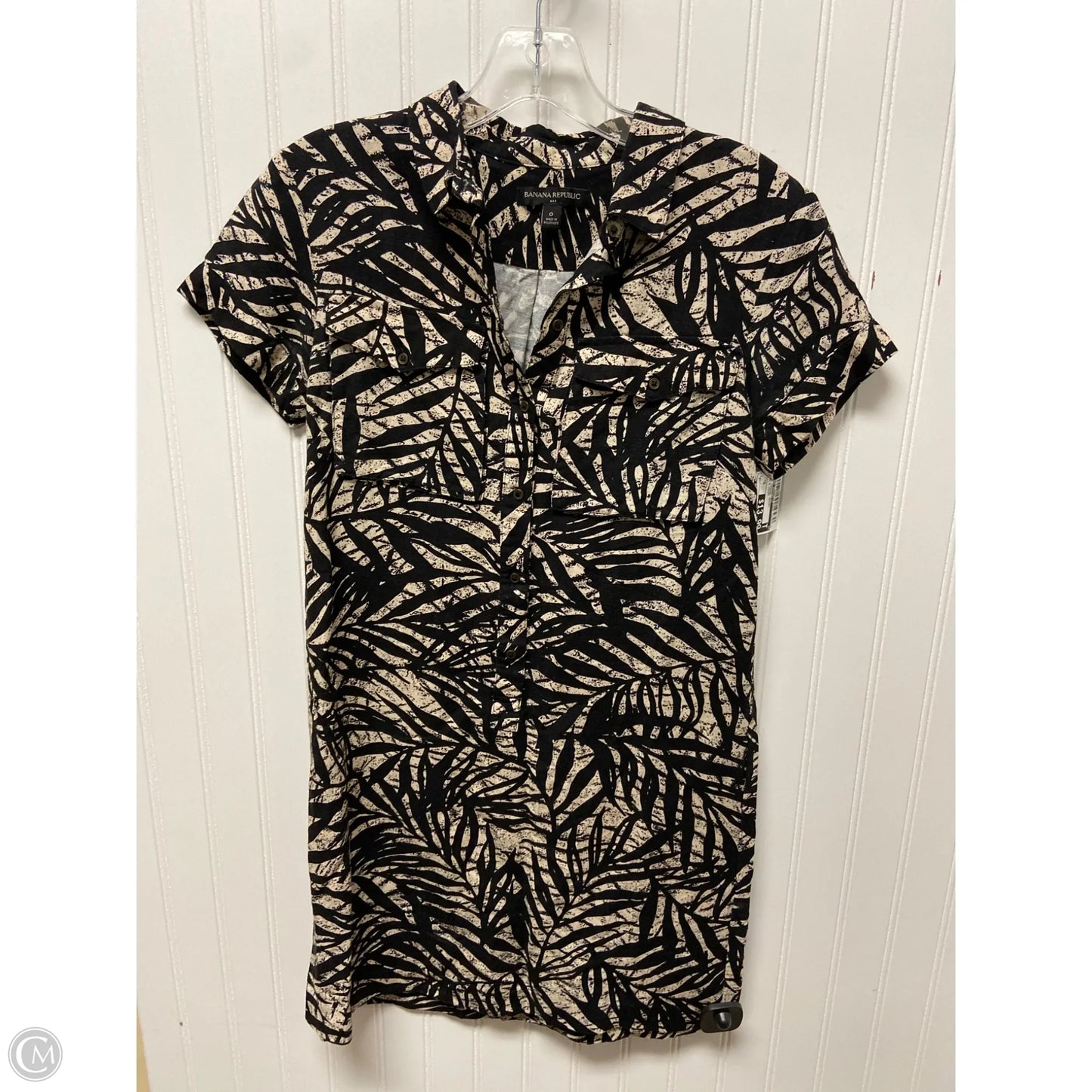 Dress Casual Short By Banana Republic In Black & Cream, Size: Xs