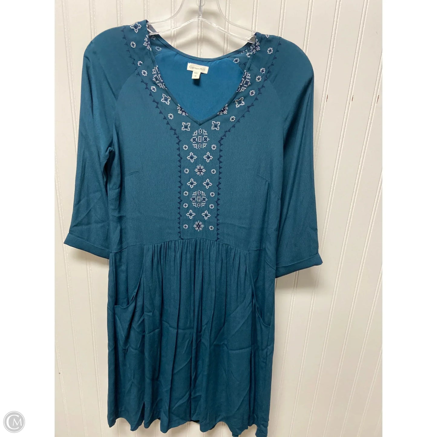 Dress Casual Midi By Garnet Hill In Teal, Size: Xs