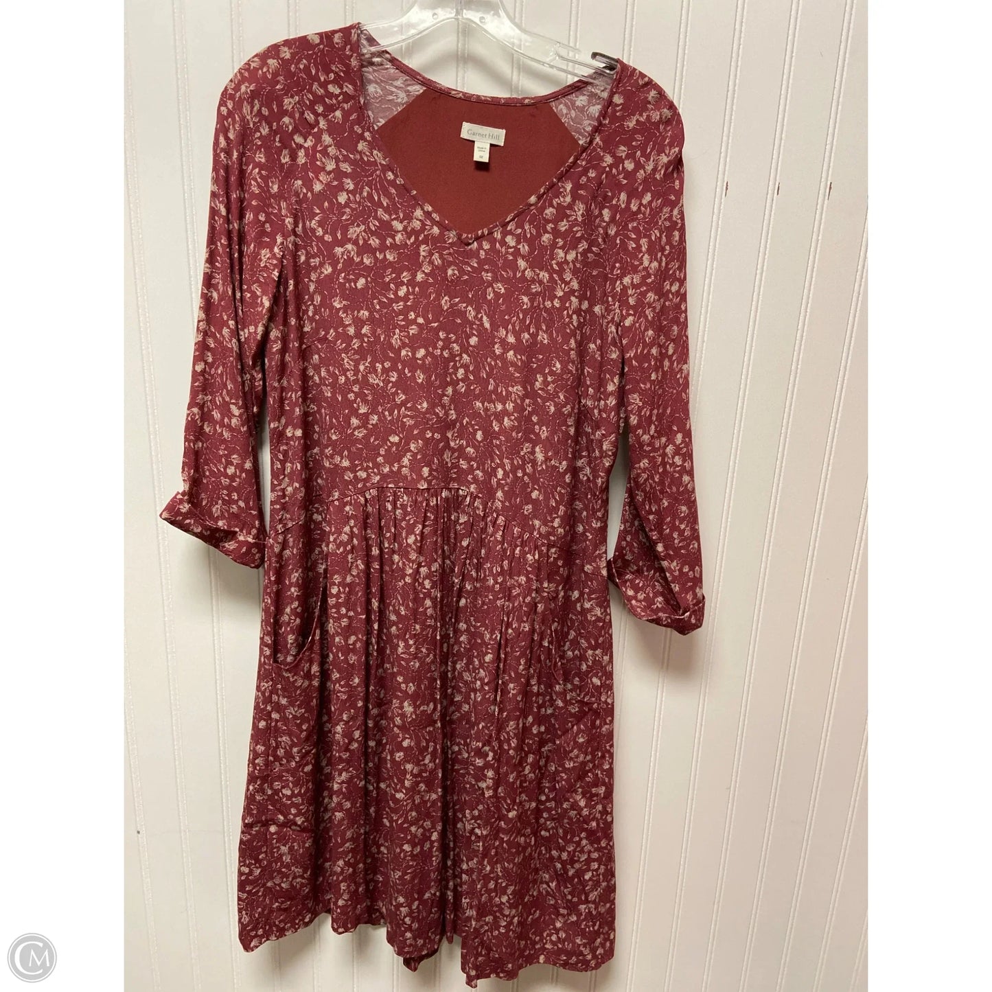 Dress Casual Midi By Garnet Hill In Red, Size: Xs