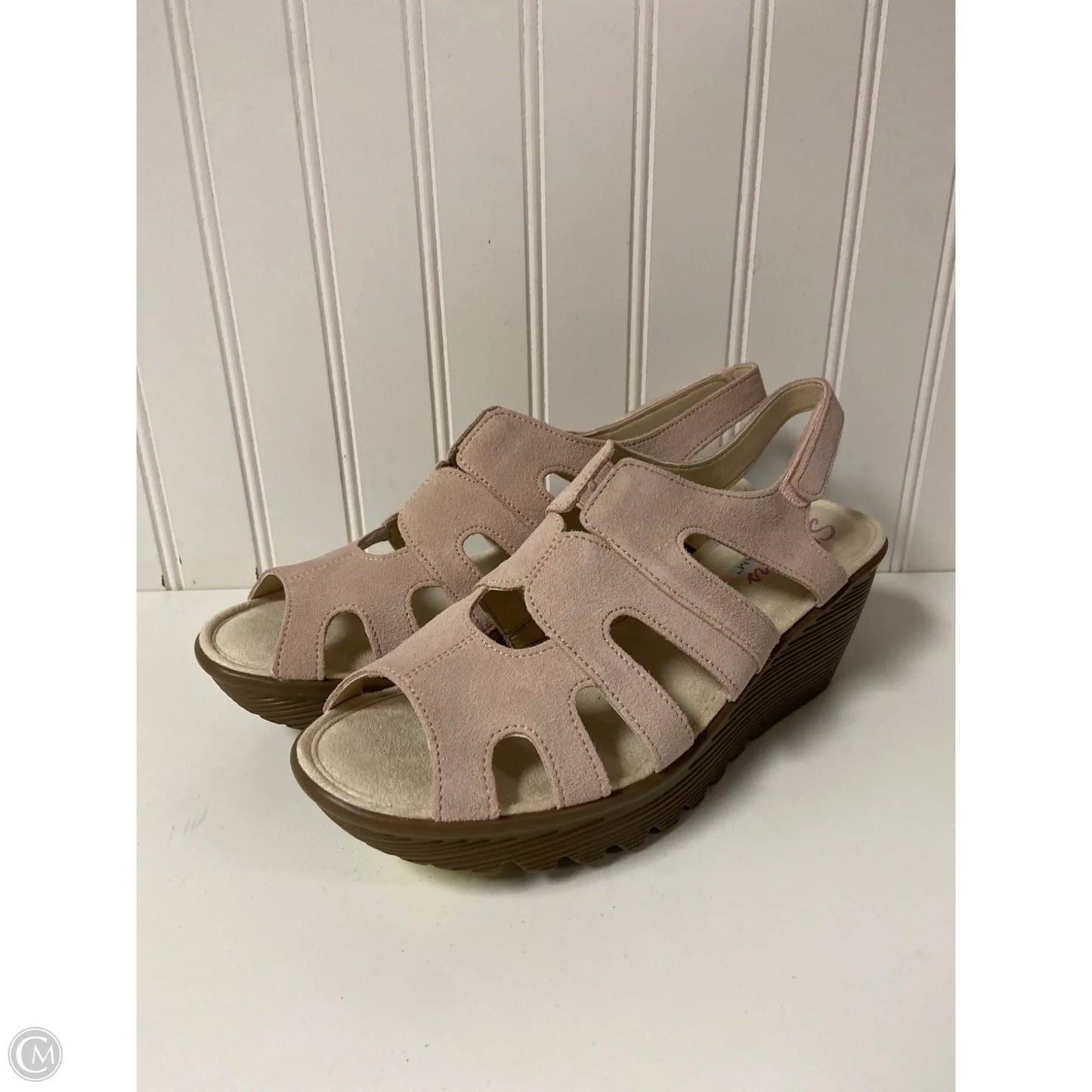 Sandals Heels Wedge By Skechers In Pink, Size: 9