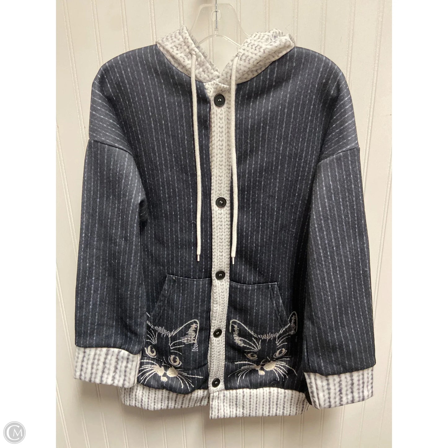 Jacket Fleece By Clothes Mentor In Grey, Size: M