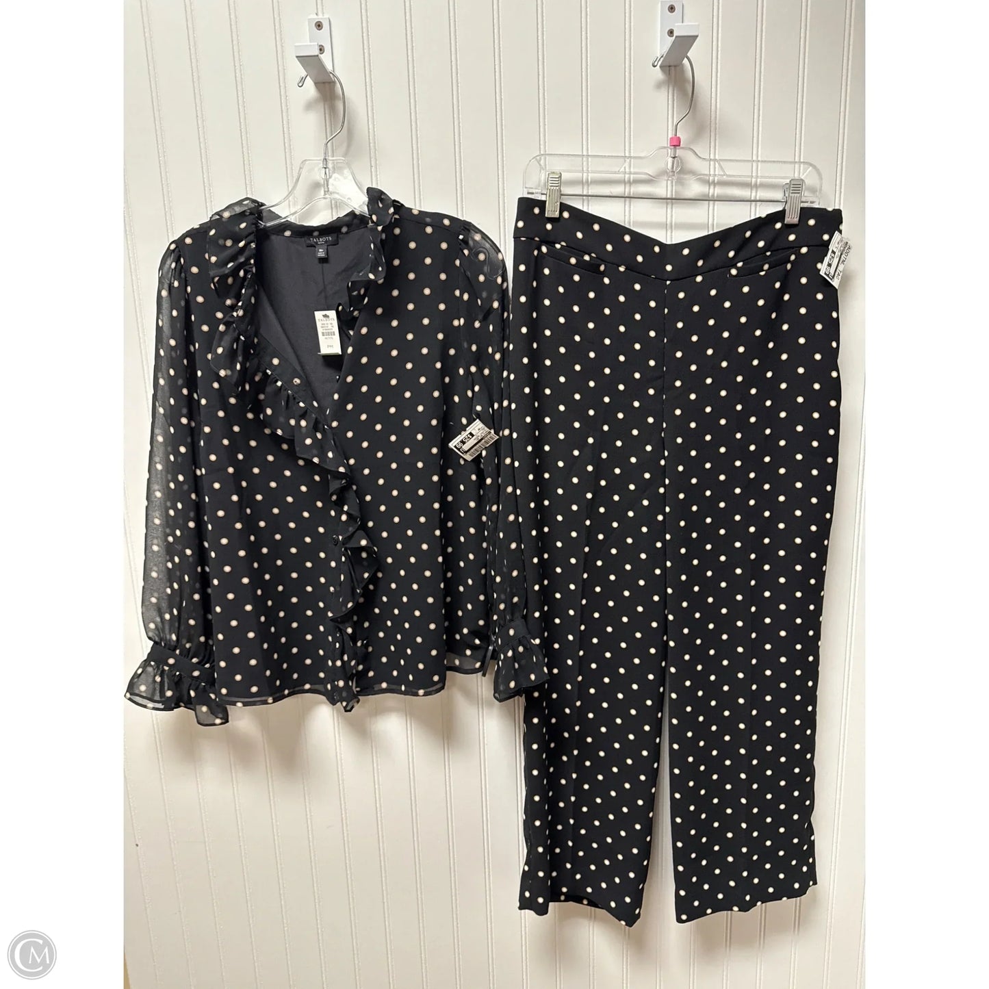 Pants Set 2pc By Talbots In Polkadot Pattern, Size: Mp