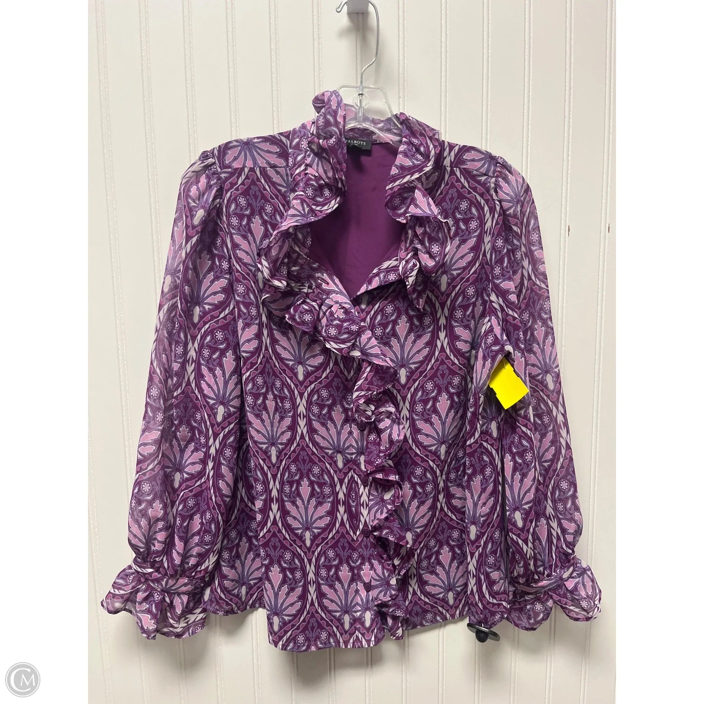 Top Long Sleeve By Talbots In Purple, Size: Mp