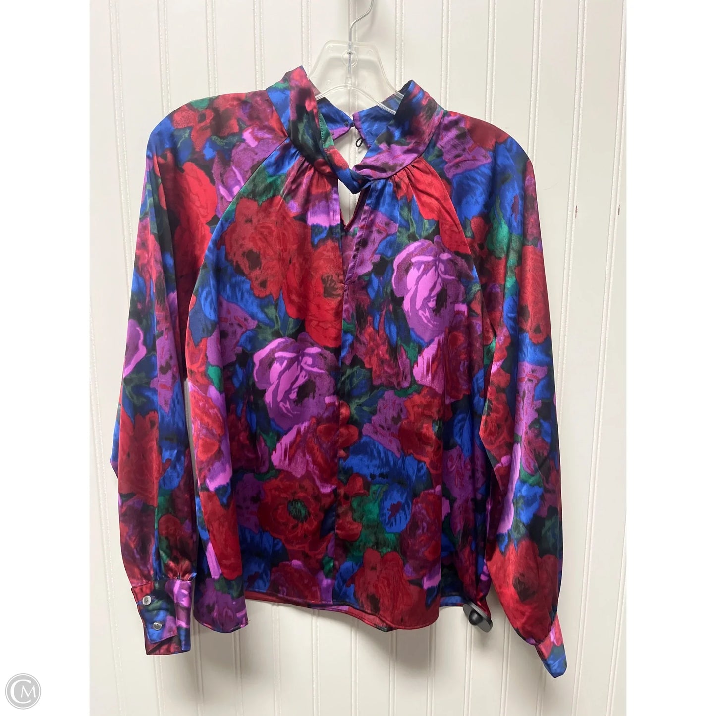 Top Long Sleeve By Talbots In Green & Purple, Size: Mp